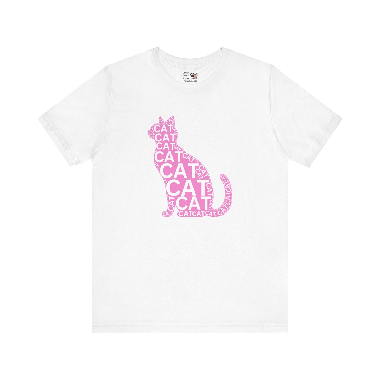 "CAT in a Cat, T-Shirt" - Cat Lover Unisex Jersey Tee - Playful Pink Cat Design