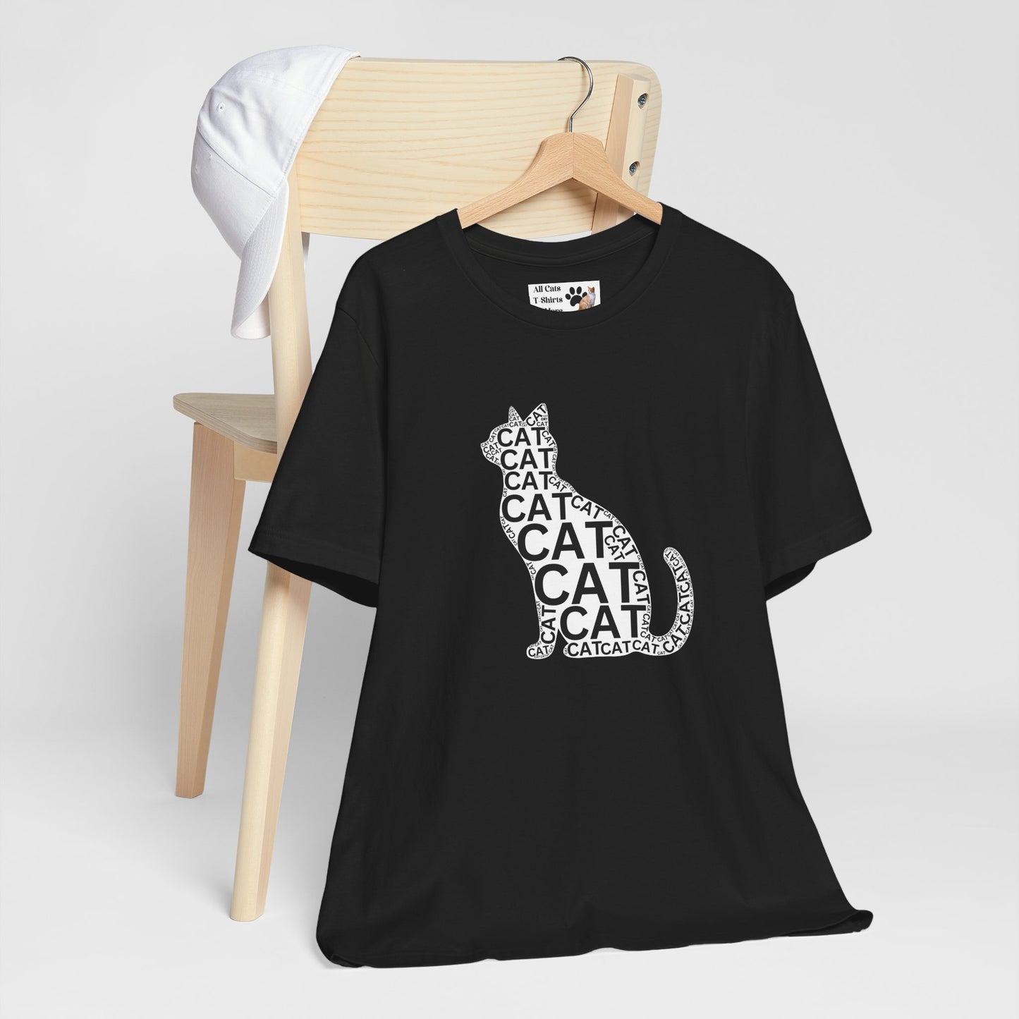 "CAT in a Cat, T-Shirt" - (Playful Black & White Cat Design, Cat Lover Unisex Jersey Short Sleeve Tee - Purr-fect Gift!)