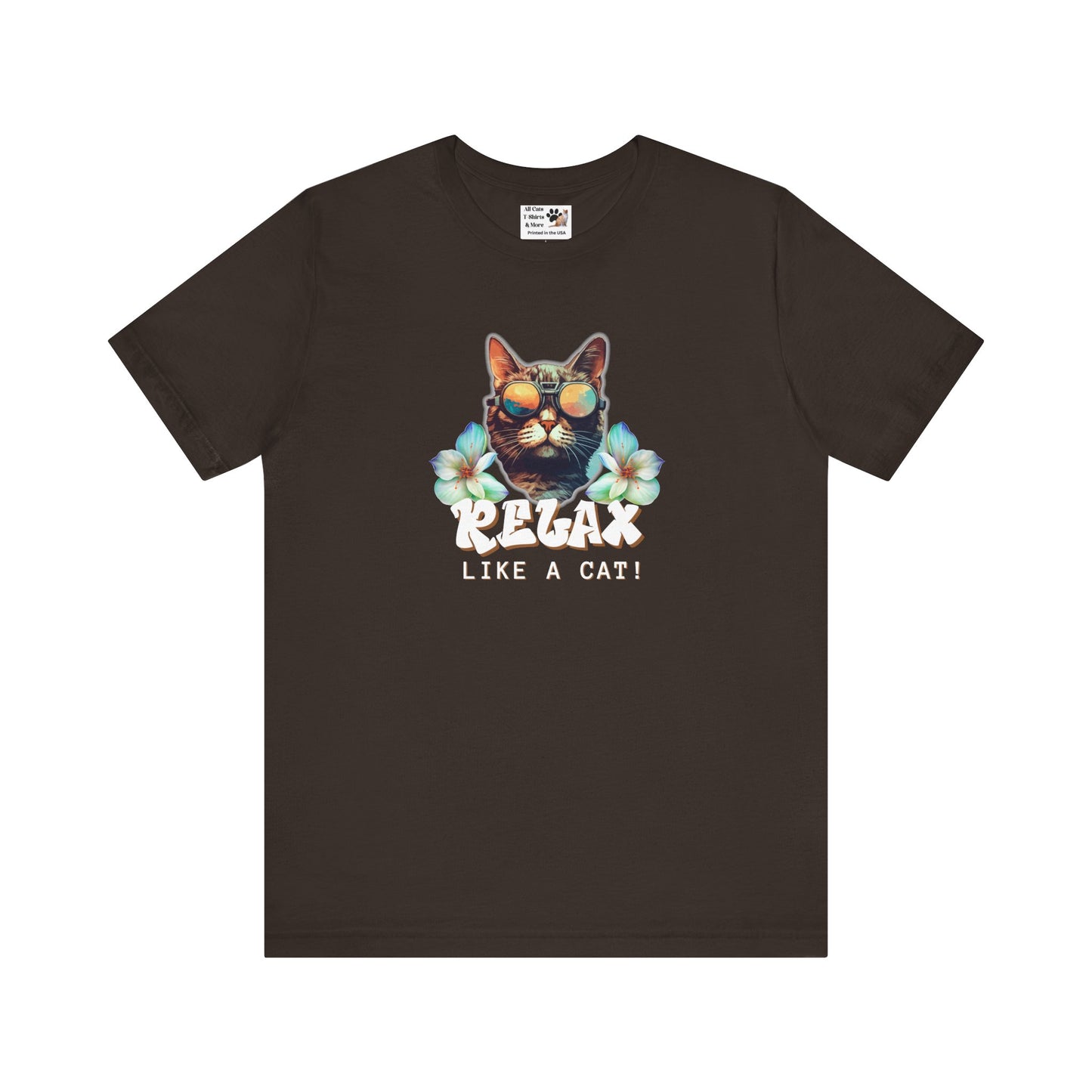 Relax Like a Cat T-Shirt (#4) - (Chill Cat Graphic Tee, Unisex Casual Wear, Gift for Cat Lovers)