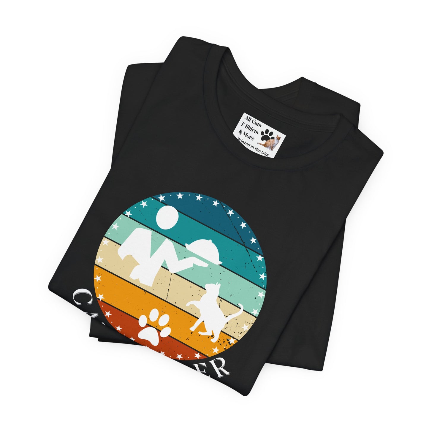 "Cat Butler" T-Shirt - Vintage Sunset Style Graphic - (Unisex Jersey Short Sleeve Tee - Perfect Gift for Cat Lovers!)