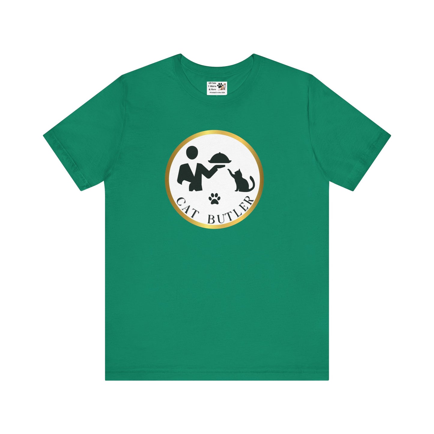"Cat Butler" Design T-Shirt - (Unisex Jersey Short Sleeve Tee - Perfect Gift for Cat Lovers!)