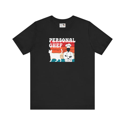 Personal Chef for Cats T-Shirt (#19 - Distressed Style Vintage Sunset, Unisex Jersey Tee)