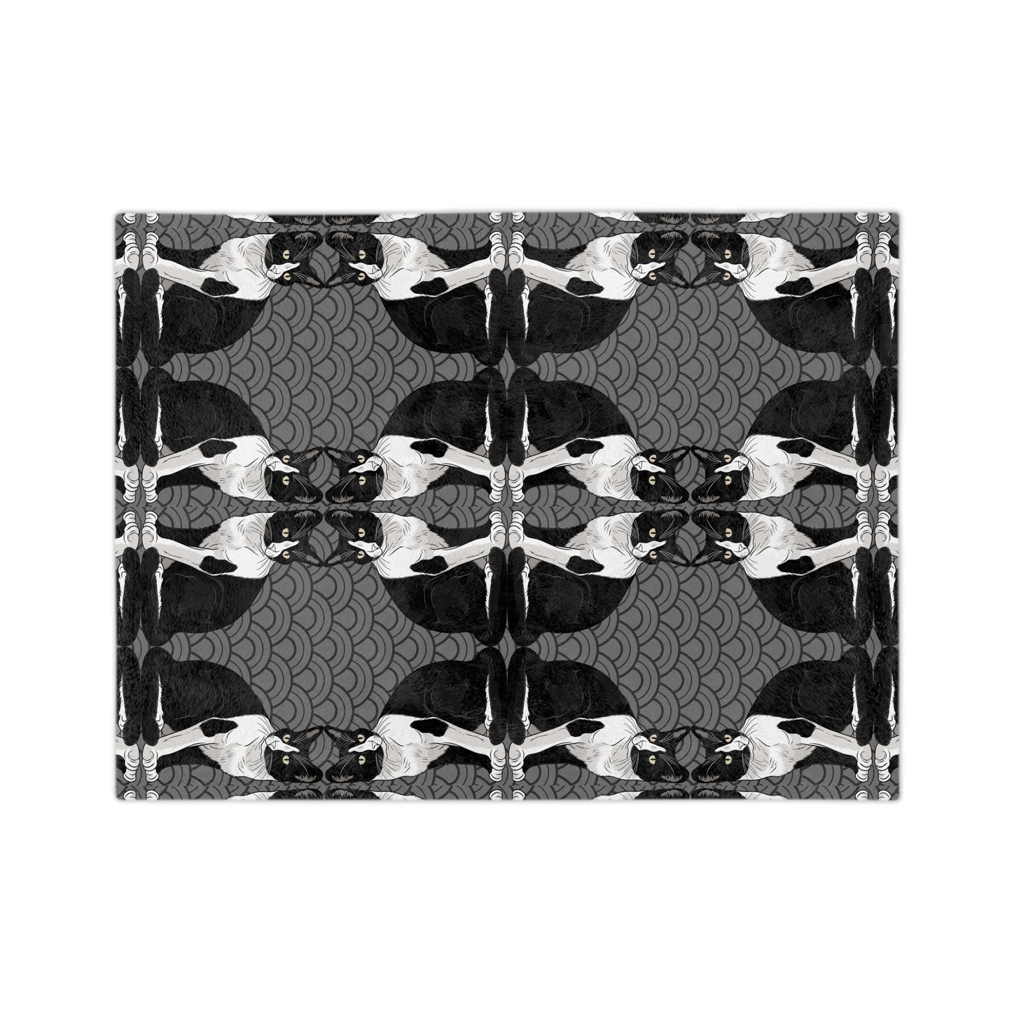 Cozy "Mirrored Image" Cat-Themed Velveteen Blanket for Cat Lovers, Cute Gift for Pet Owners, Home Decor, Perfect for Snuggling or Picnics