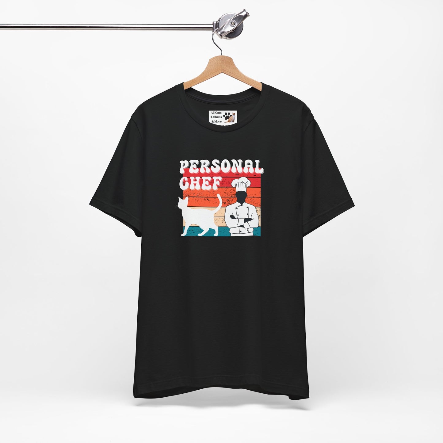 Personal Chef for Cats T-Shirt (#19 - Distressed Style Vintage Sunset, Unisex Jersey Tee)