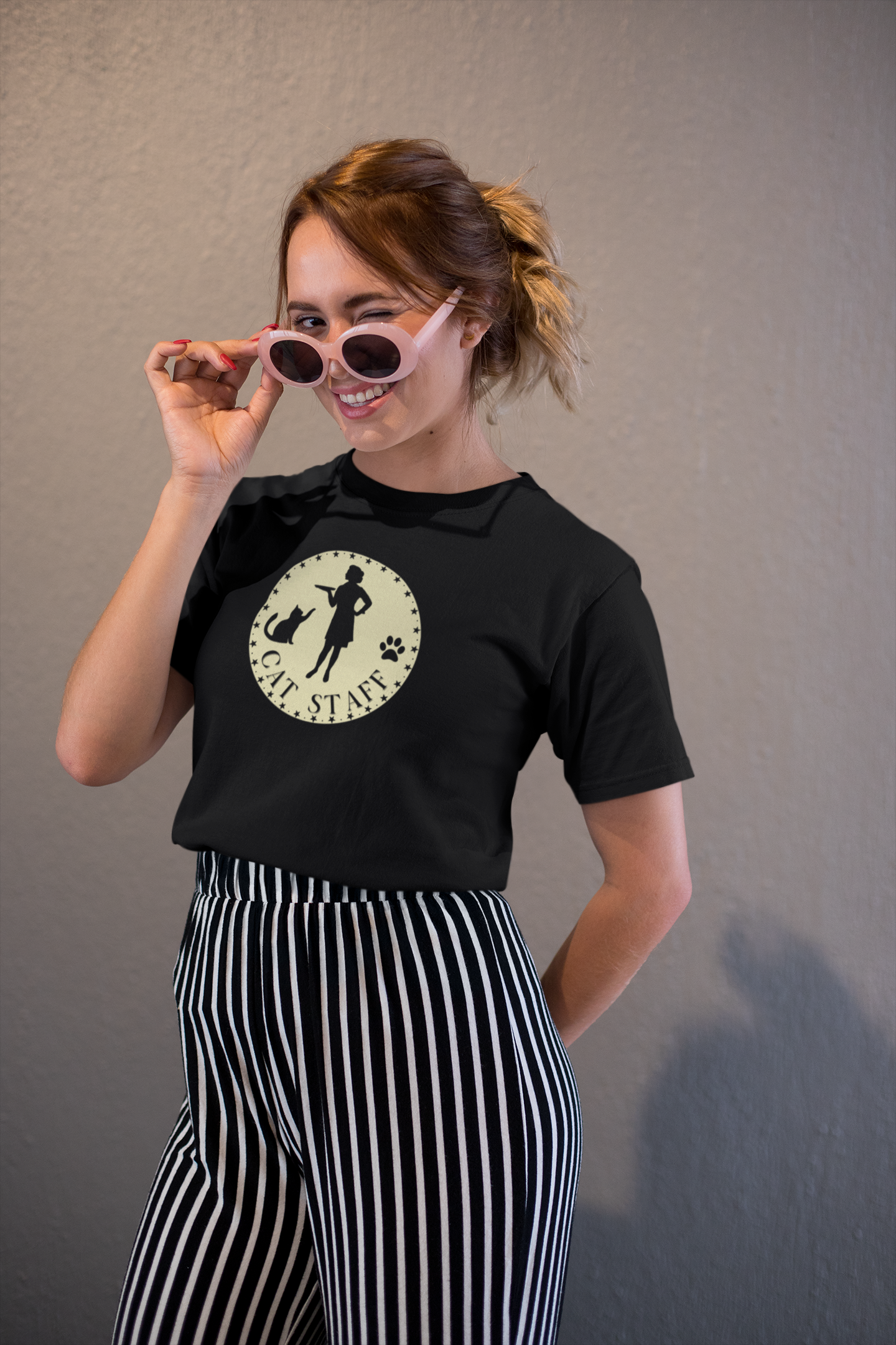 Cat Staff T-Shirt - (Unisex Jersey Short Sleeve Tee - Perfect for Cat Lovers)