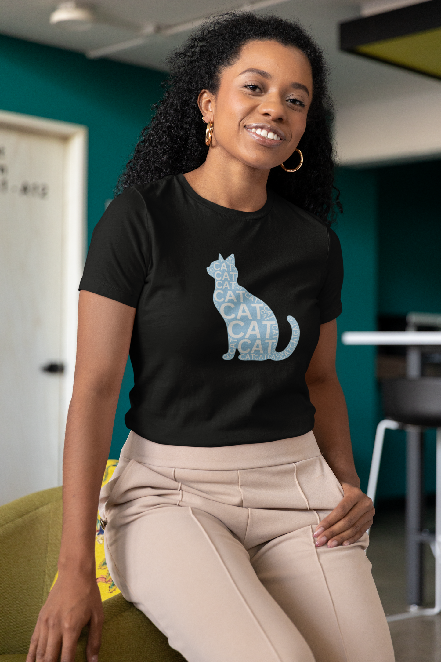 "CAT in a Cat, T-Shirt" - (Playful Blue Cat Design, Cat Lover Unisex Jersey Short Sleeve Tee - Purr-fect Gift!)