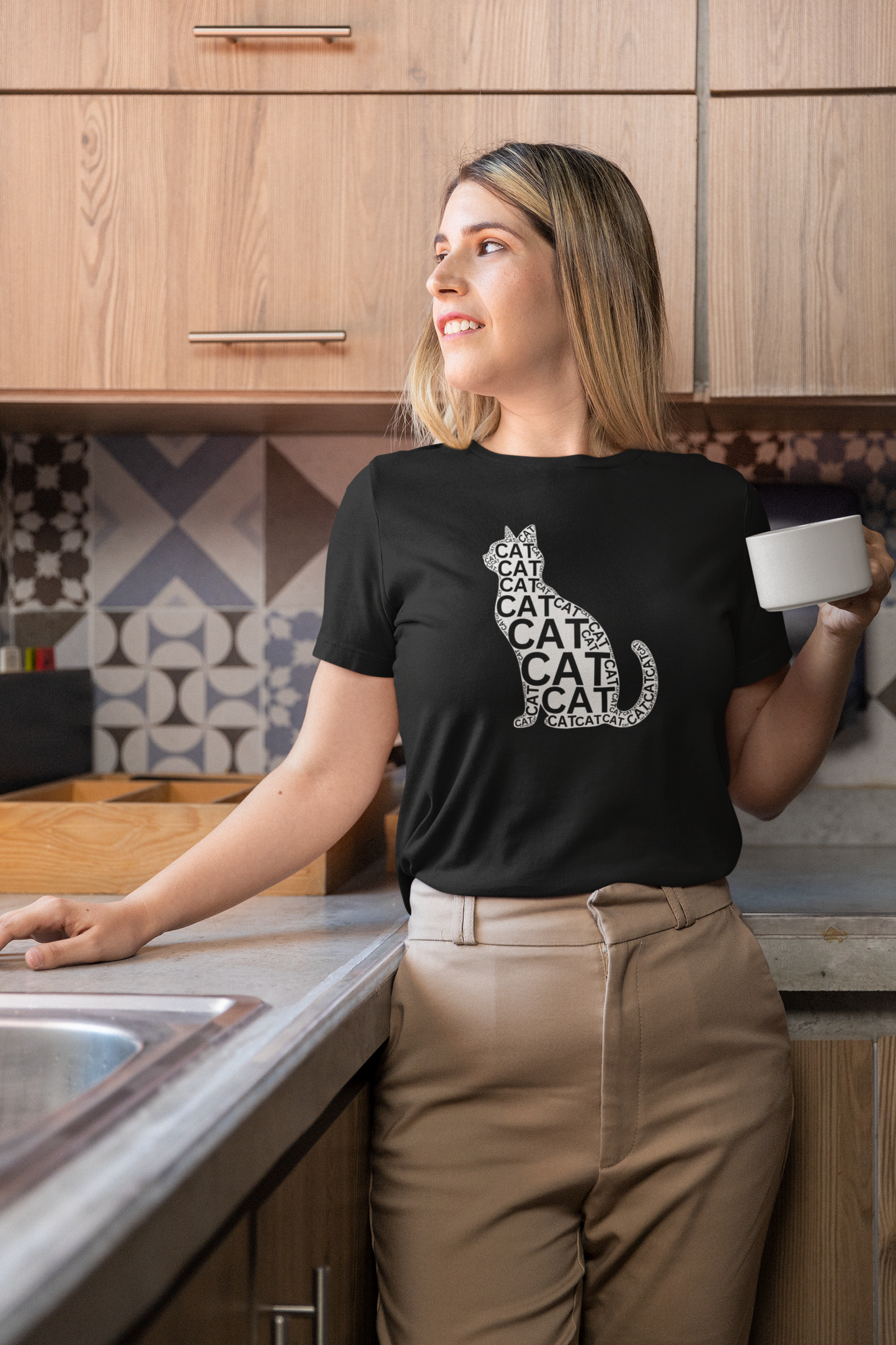 "CAT in a Cat, T-Shirt" - (Playful Black & White Cat Design, Cat Lover Unisex Jersey Short Sleeve Tee - Purr-fect Gift!)