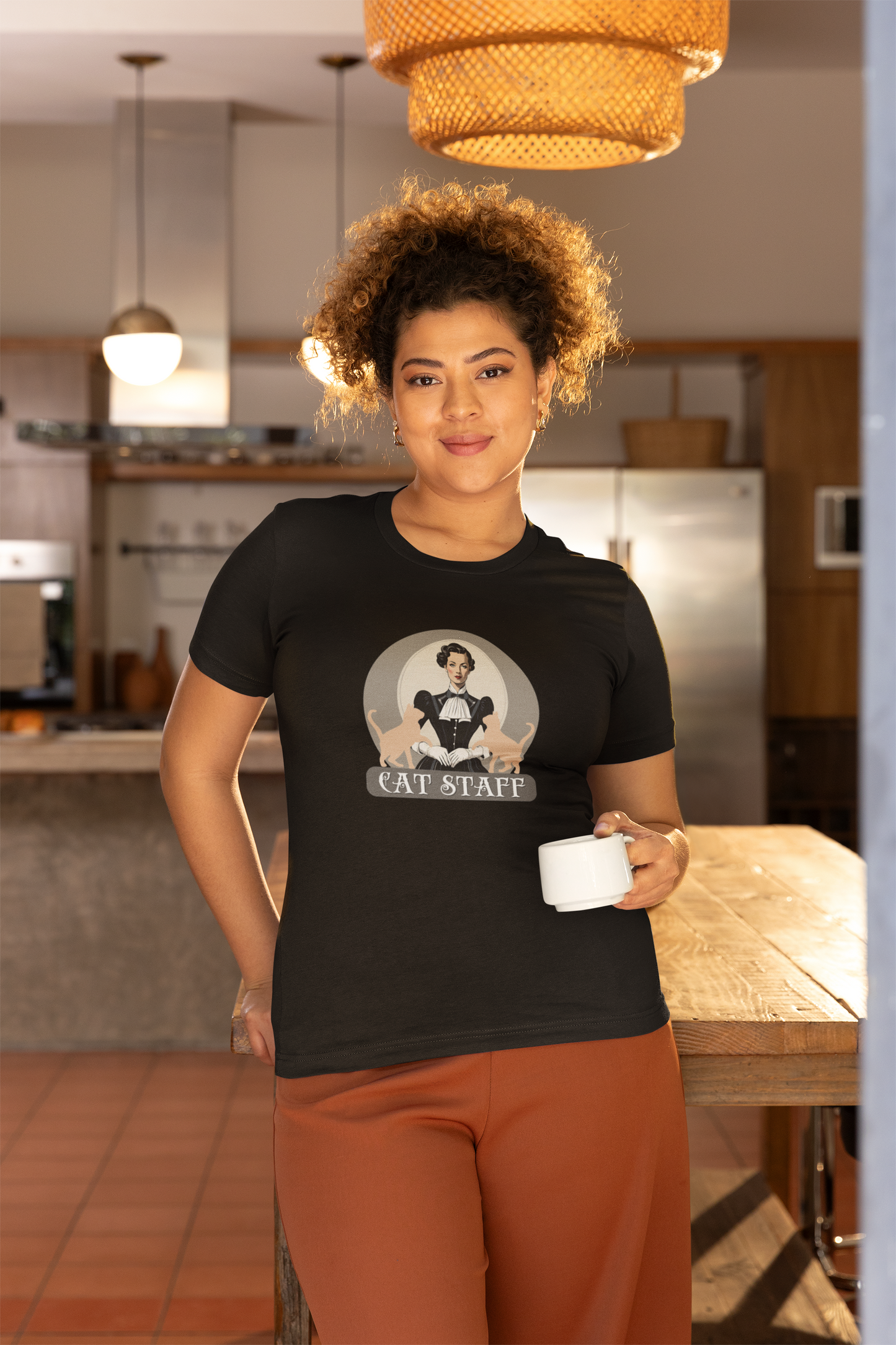 Cat Staff T-Shirt - ("Victorian Era Style" - Unisex Jersey Tee - Perfect for Cat Lovers)