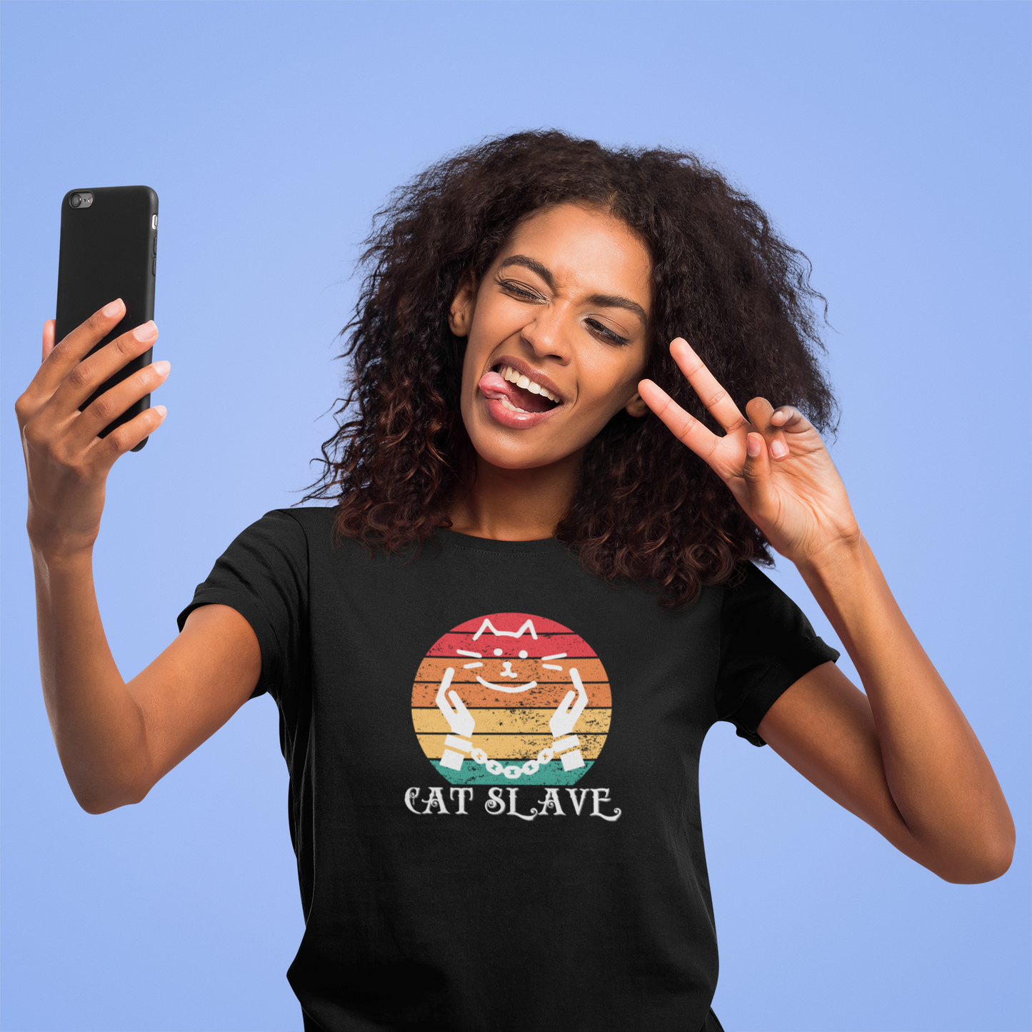 Cat Slave Vintage Sunset T-Shirt - (Unisex Jersey Tee - Casual & Trendy "Semi-Distressed" Style Design )