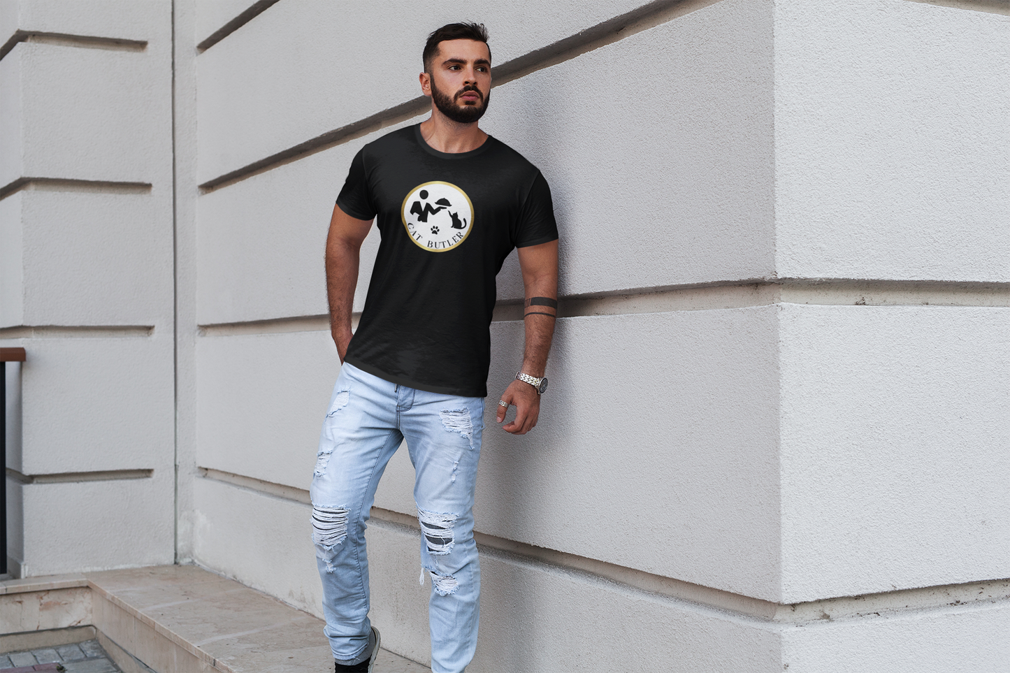 "Cat Butler" T-Shirt - (Unisex Jersey Short Sleeve Tee - Perfect Gift for Cat Lovers!)