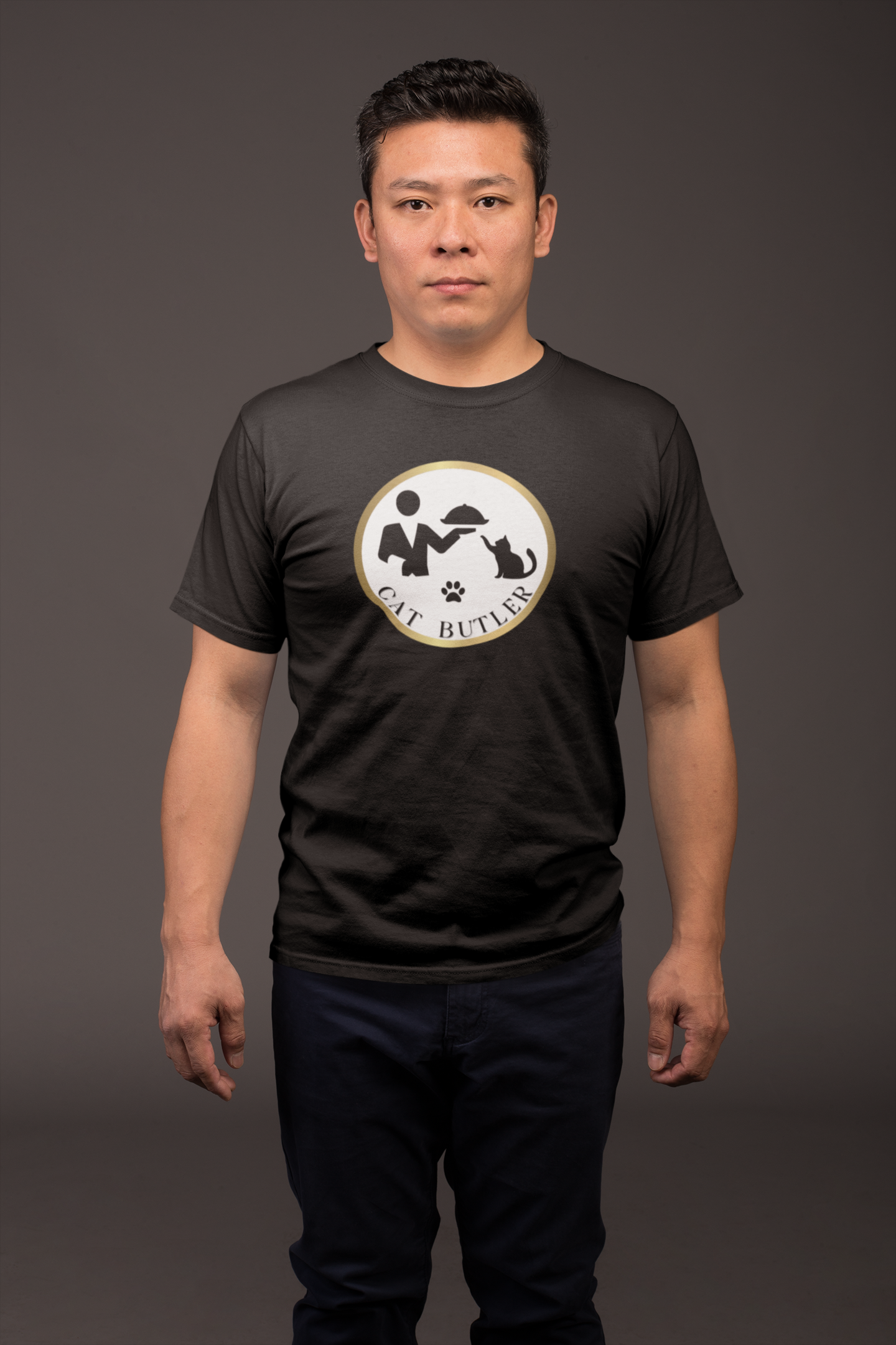 "Cat Butler" Design T-Shirt - (Unisex Jersey Short Sleeve Tee - Perfect Gift for Cat Lovers!)