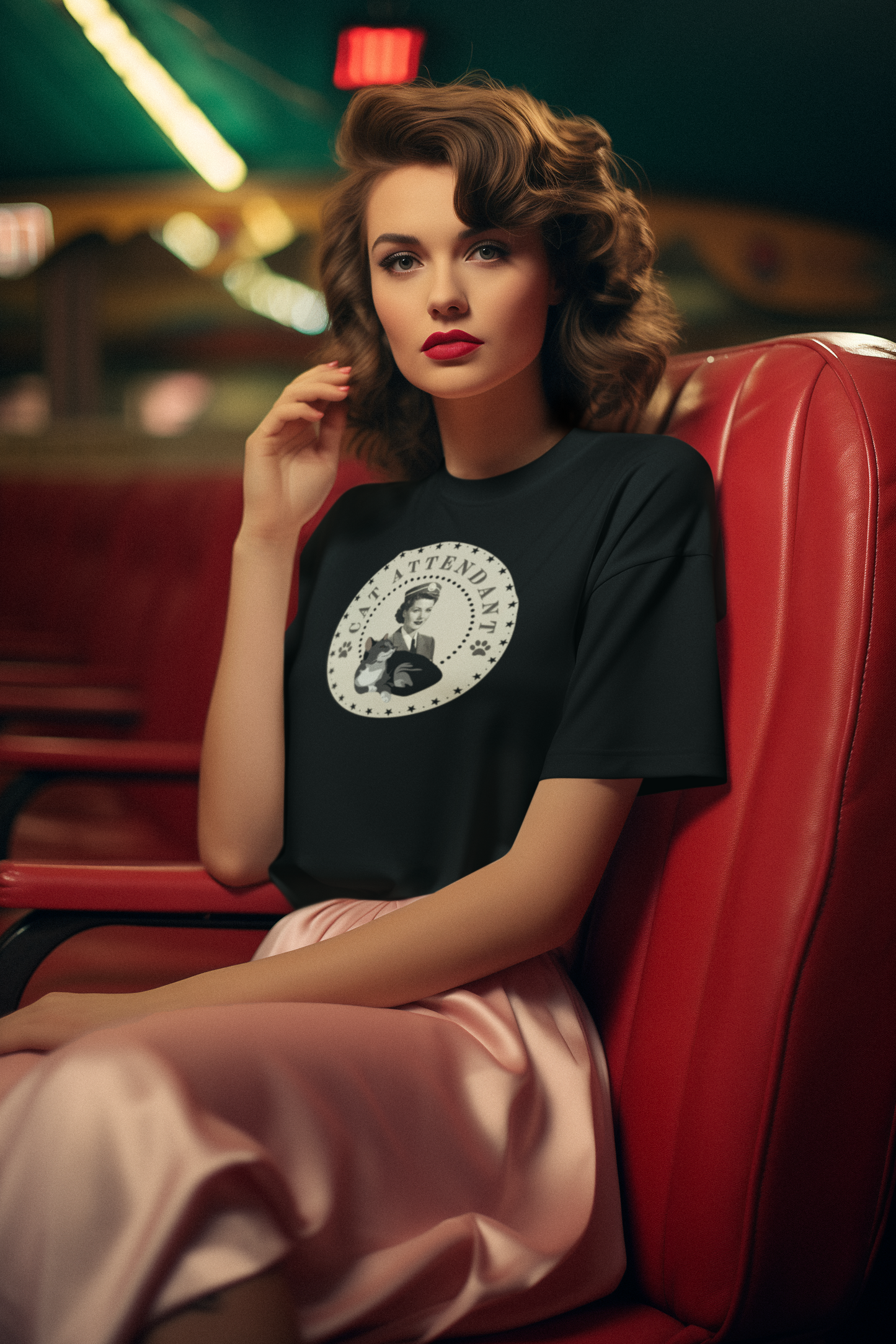 Vintage Style "Cat Attendant" T-Shirt - (Unisex Jersey Short Sleeve Tee - Perfect Gift for Cat Lovers!)