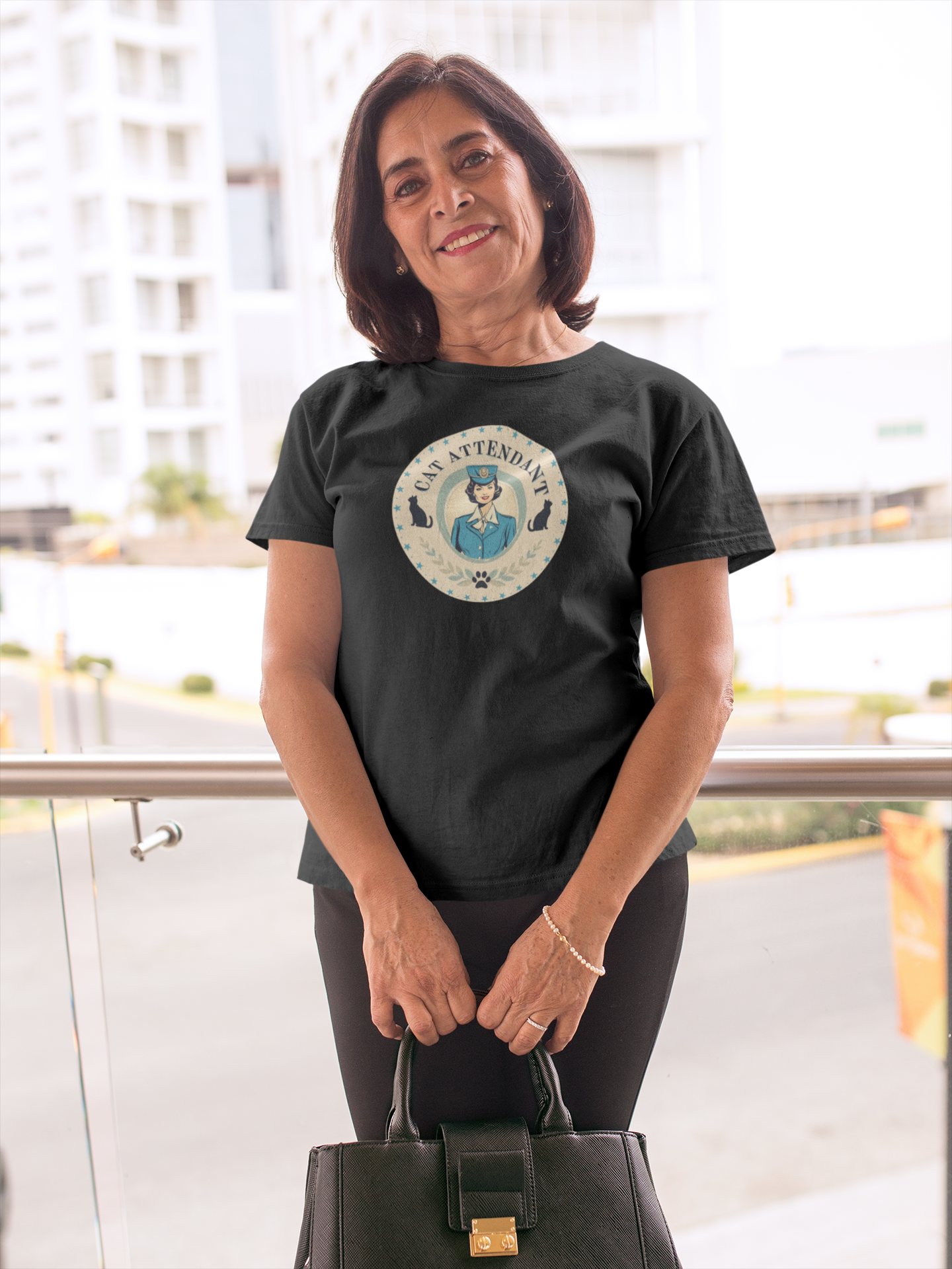 Vintage Style "Cat Attendant" T-Shirt - (Unisex Jersey Short Sleeve Tee - Perfect Gift for Cat Lovers!)