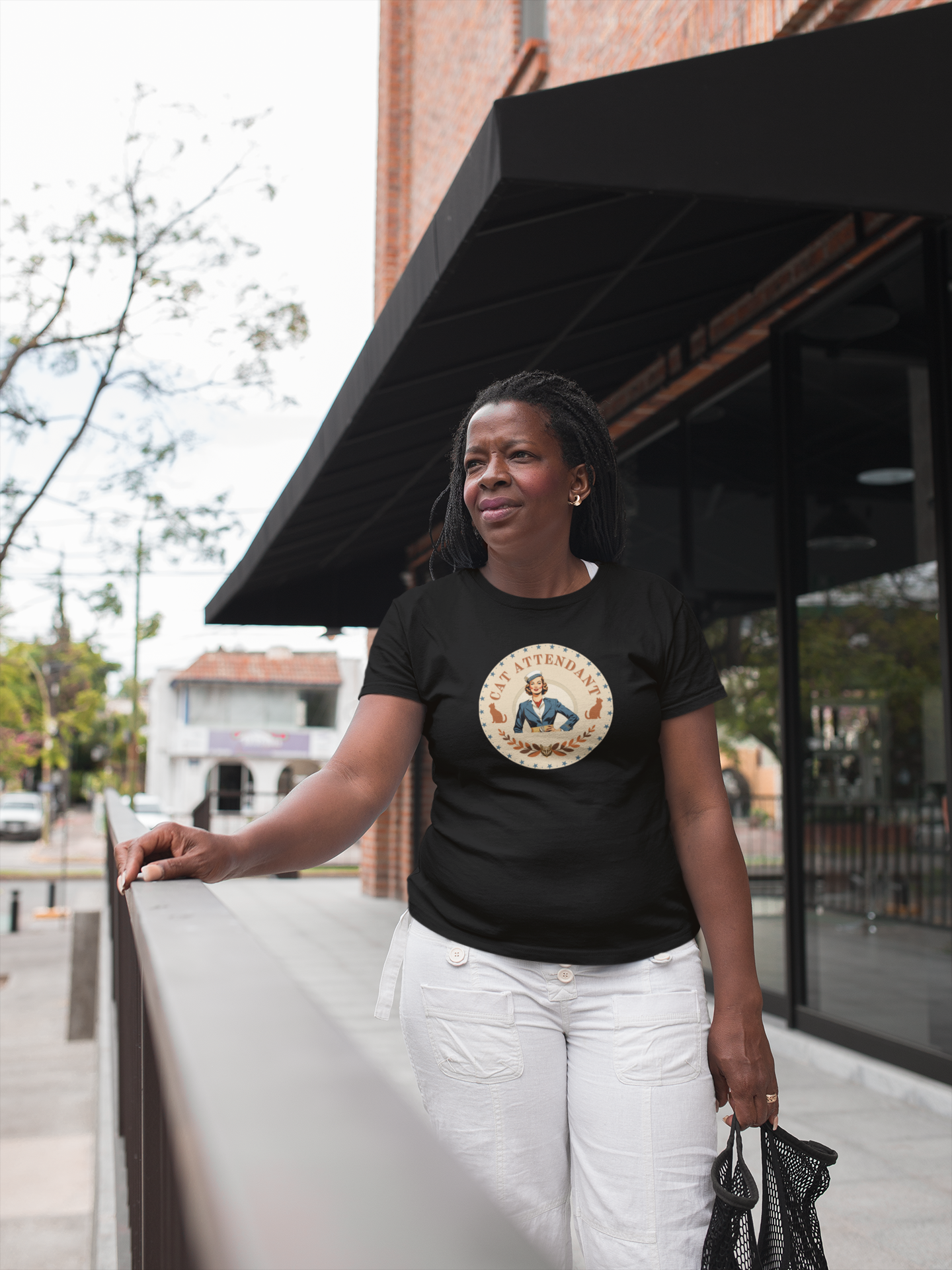 Vintage Style "Cat Attendant" T-Shirt - (Unisex Jersey Short Sleeve Tee - Perfect Gift for Cat Lovers!)