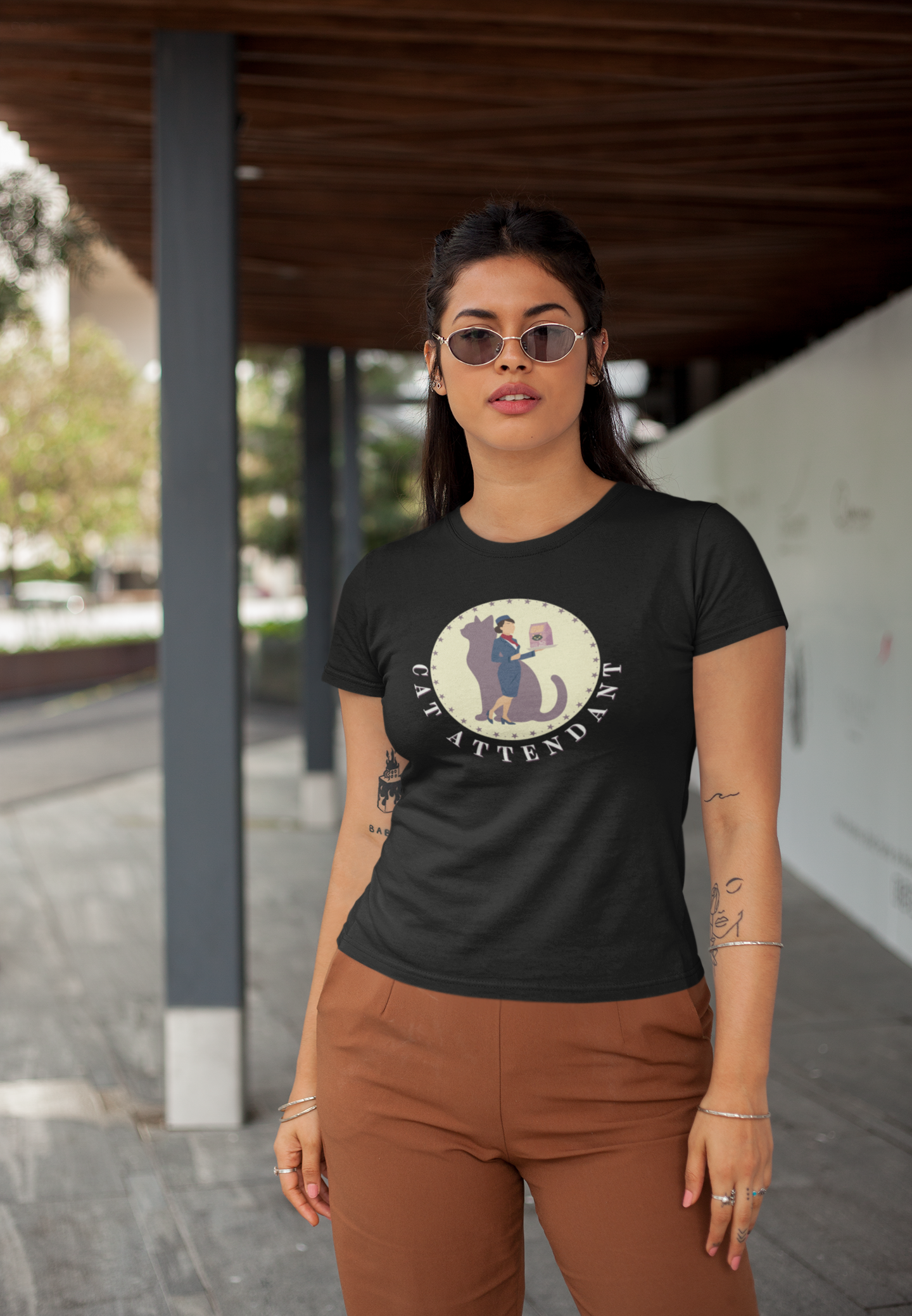 Fun "Cat Attendant" T-Shirt - (Unisex Jersey Short Sleeve Tee - Perfect Gift for Cat Lovers!)