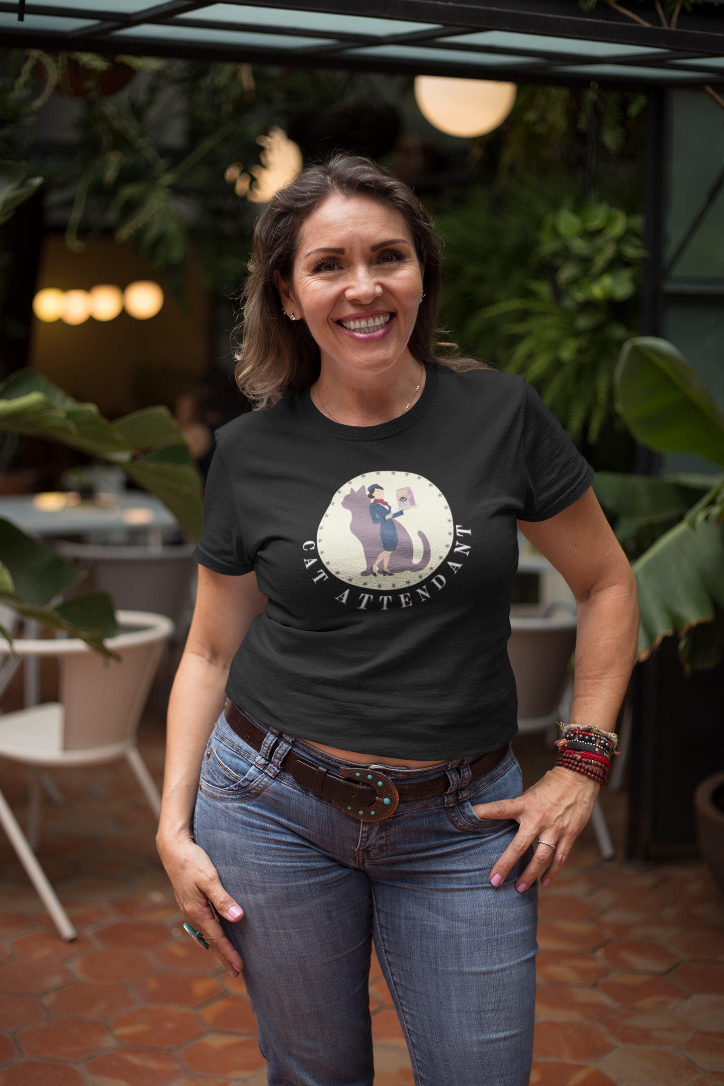 Fun "Cat Attendant" T-Shirt - (Unisex Jersey Short Sleeve Tee - Perfect Gift for Cat Lovers!)