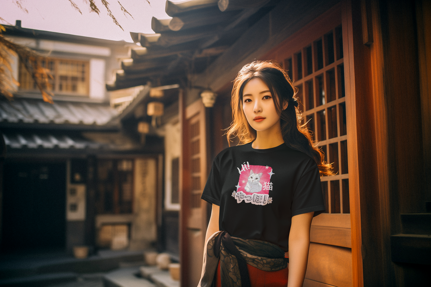 "Hi" Cat - An Anime Style Graphic Tee - (Unisex Jersey Short Sleeve Tee for Cat Lovers)