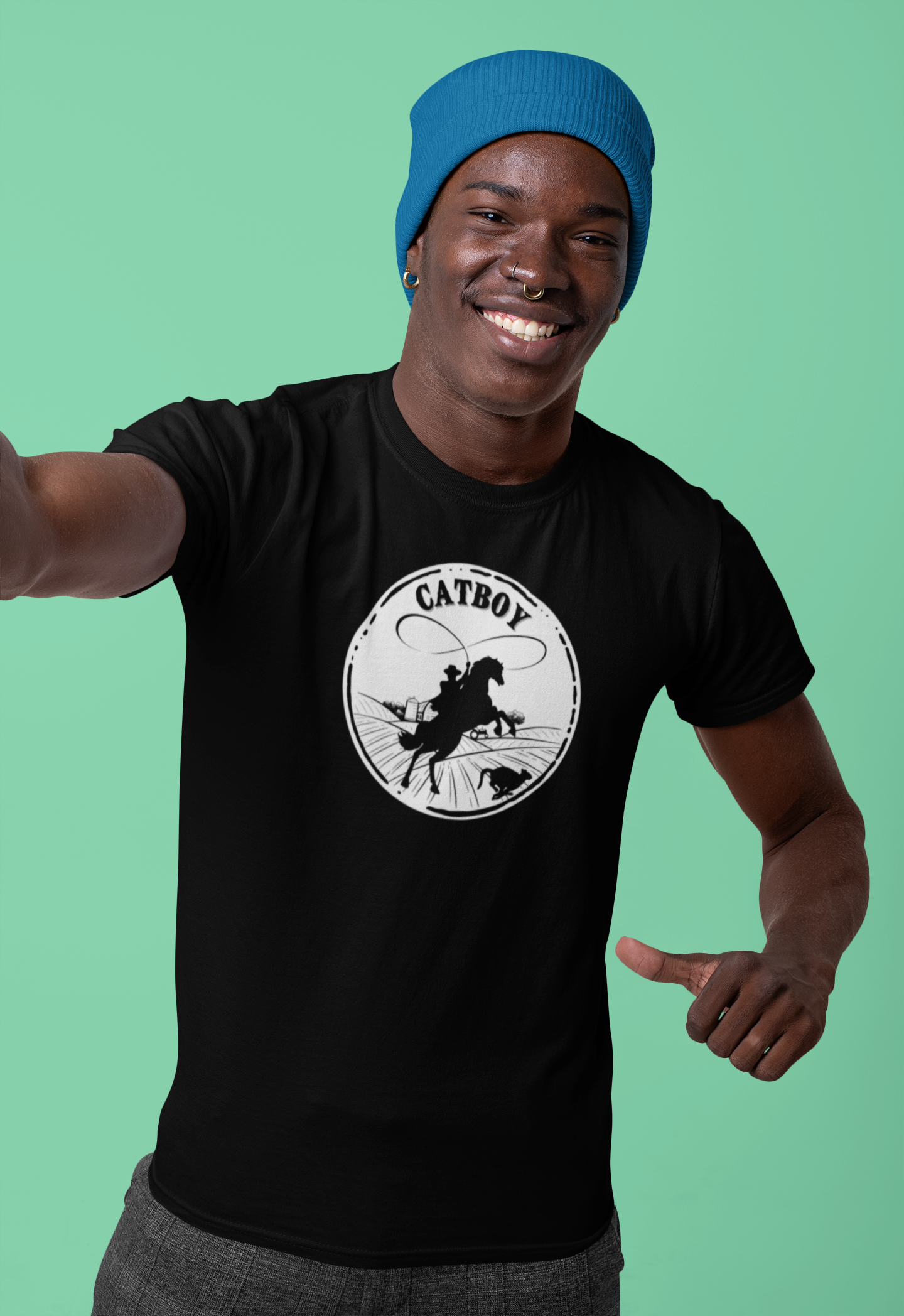 Catboy T-Shirt - (Fun Graphic Unisex Tee - Fun and Quirky Style for Cat Lovers)