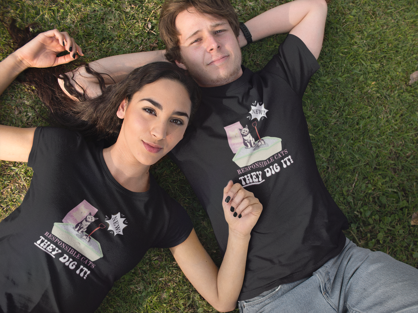 Responsible Cats T-Shirt - (Unisex Jersey Tee – Litter Box Humour Cat Tee)