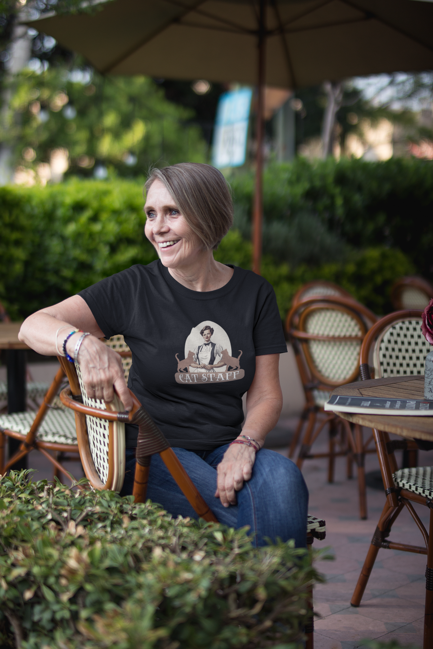 Cat Staff T-Shirt - ("Victorian Era Style" - Unisex Jersey Tee - Perfect for Cat Lovers)
