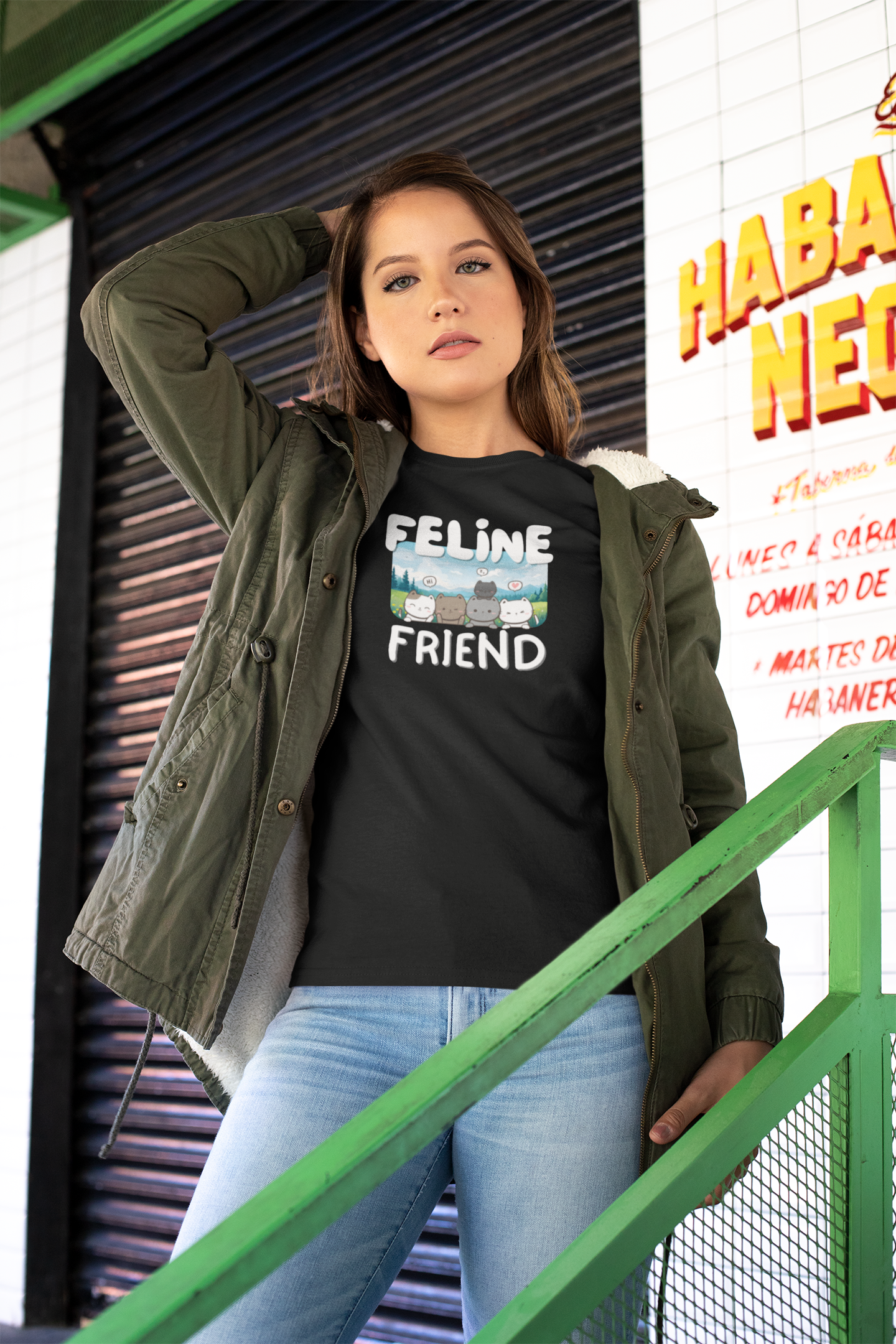 Feline Friend Graphic T-Shirt - (Cute Unisex Cat Tee)