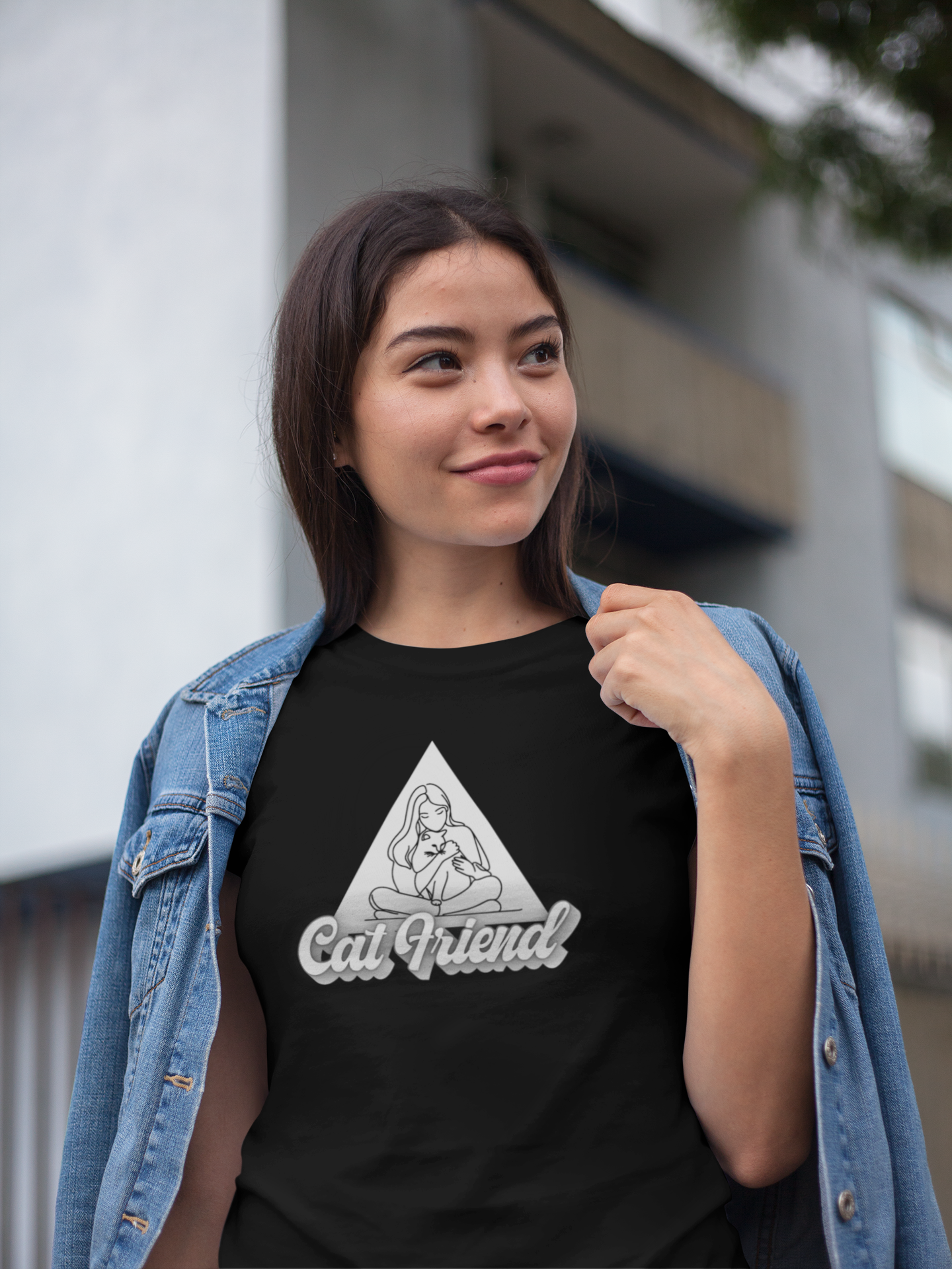 Trendy Cat Friend T-Shirt - (Unisex Jersey Short Sleeve Tee, Perfect Gift for Friends of Cats!)