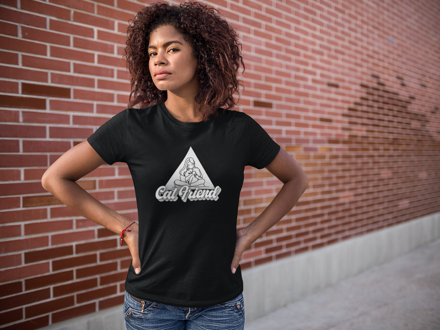 Trendy Cat Friend T-Shirt - (Unisex Jersey Short Sleeve Tee, Perfect Gift for Friends of Cats!)