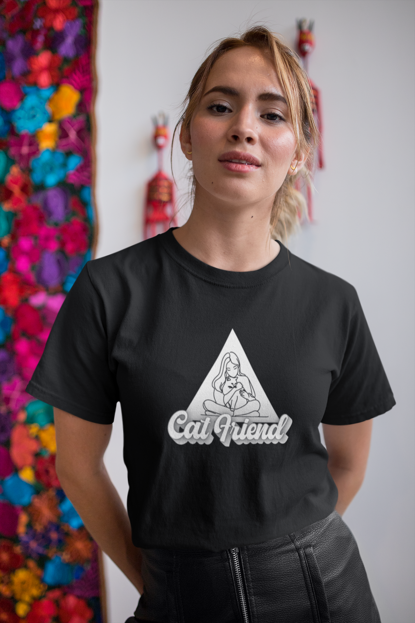 Trendy Cat Friend T-Shirt - (Unisex Jersey Short Sleeve Tee, Perfect Gift for Friends of Cats!)