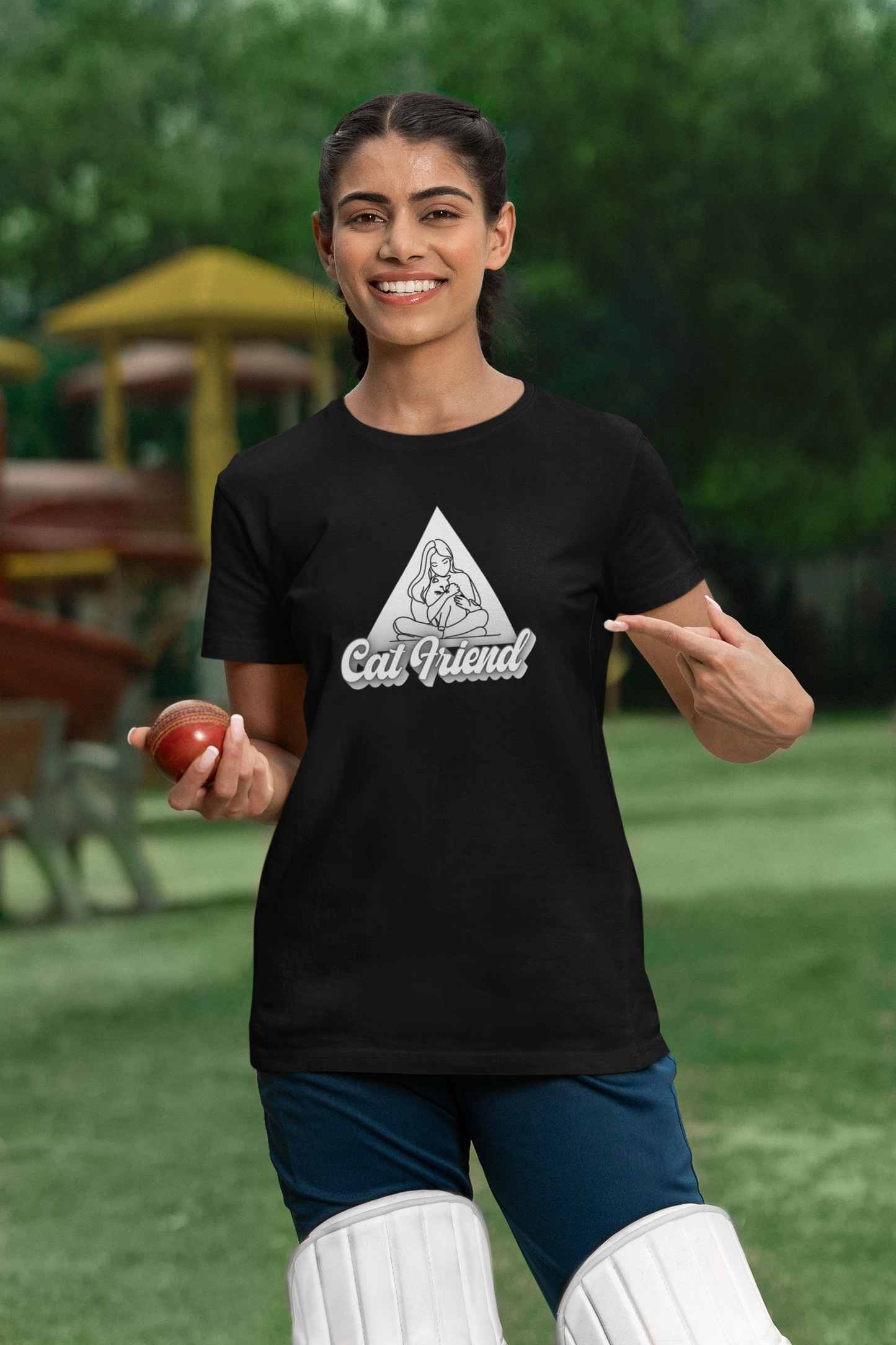 Trendy Cat Friend T-Shirt - (Unisex Jersey Short Sleeve Tee, Perfect Gift for Friends of Cats!)