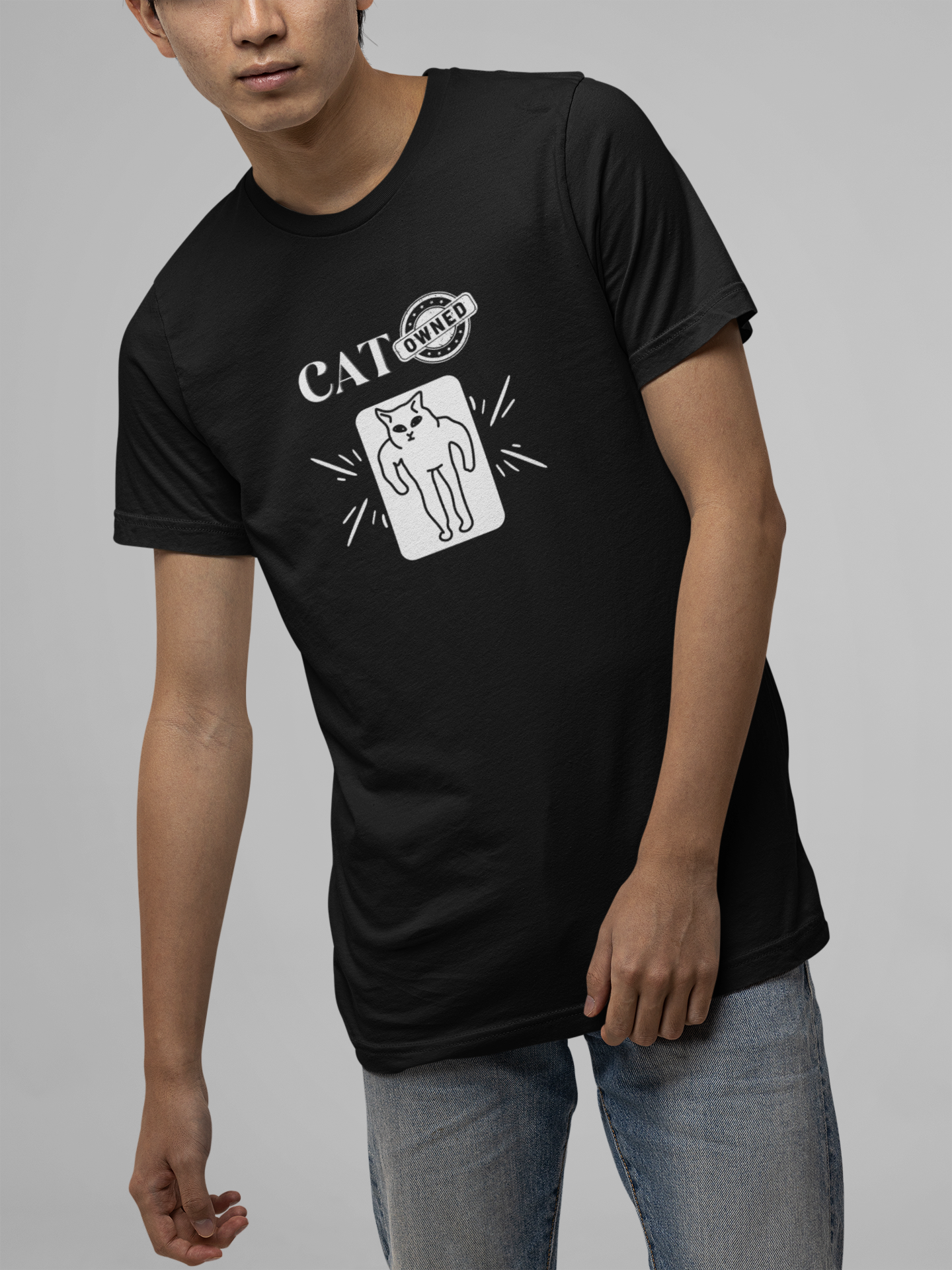 "Cat Owned" T-Shirt - (Funny Cat Tee - You don't own a cat, the cat owns YOU!)
