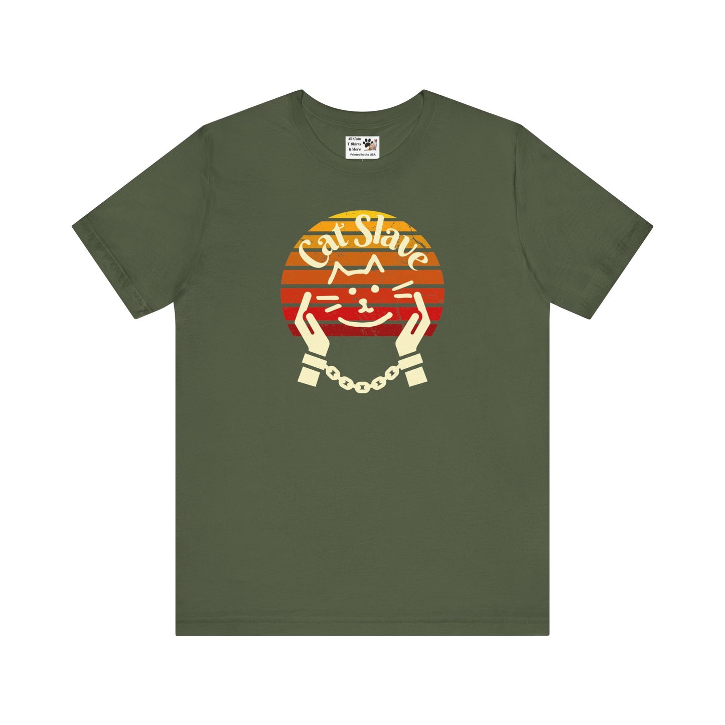 Cat Slave Vintage Sunset T-Shirt - (Unisex Jersey Tee - Casual & Trendy "Partly Distressed Style" Design)
