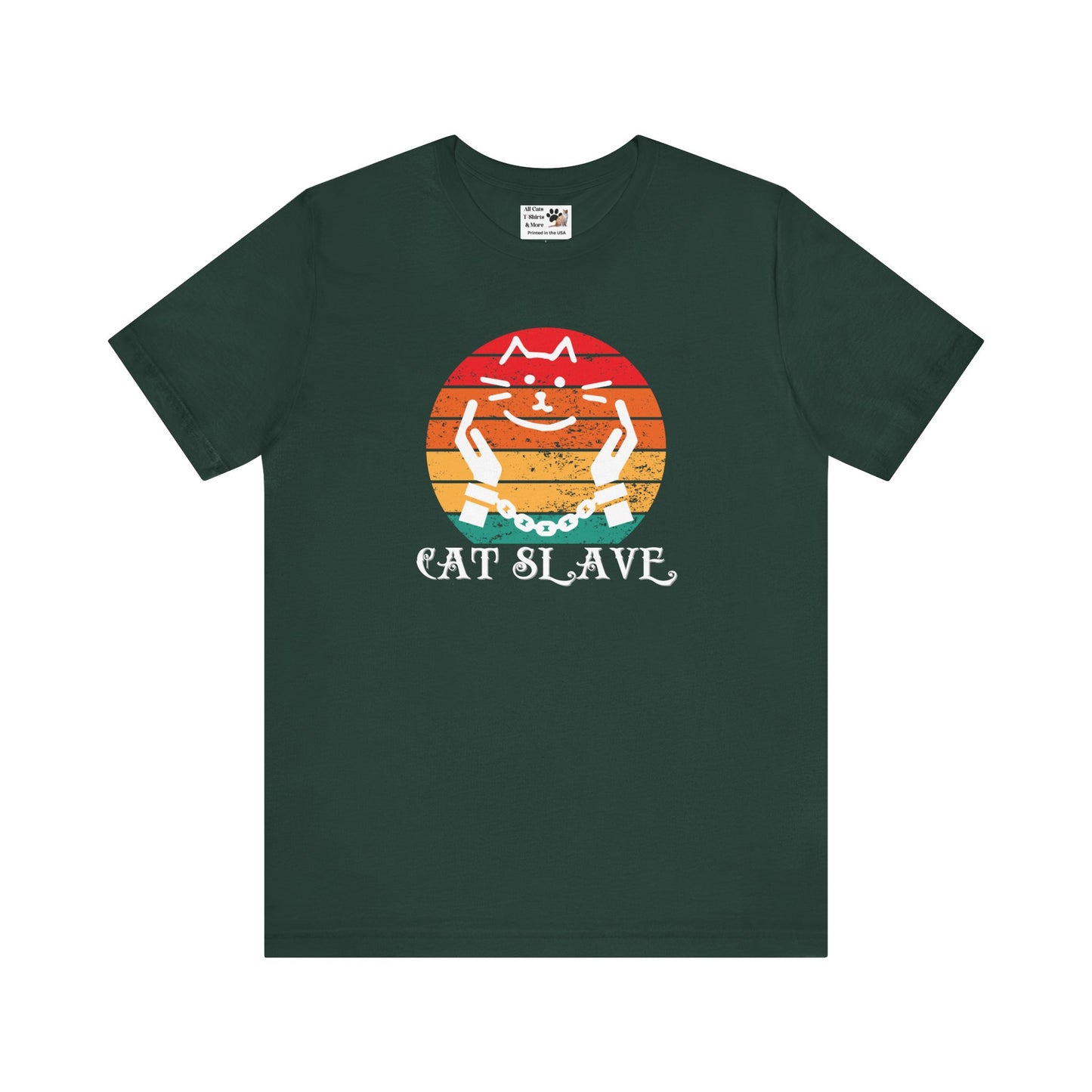 Cat Slave Vintage Sunset T-Shirt - (Unisex Jersey Tee - Casual & Trendy "Semi-Distressed" Style Design )