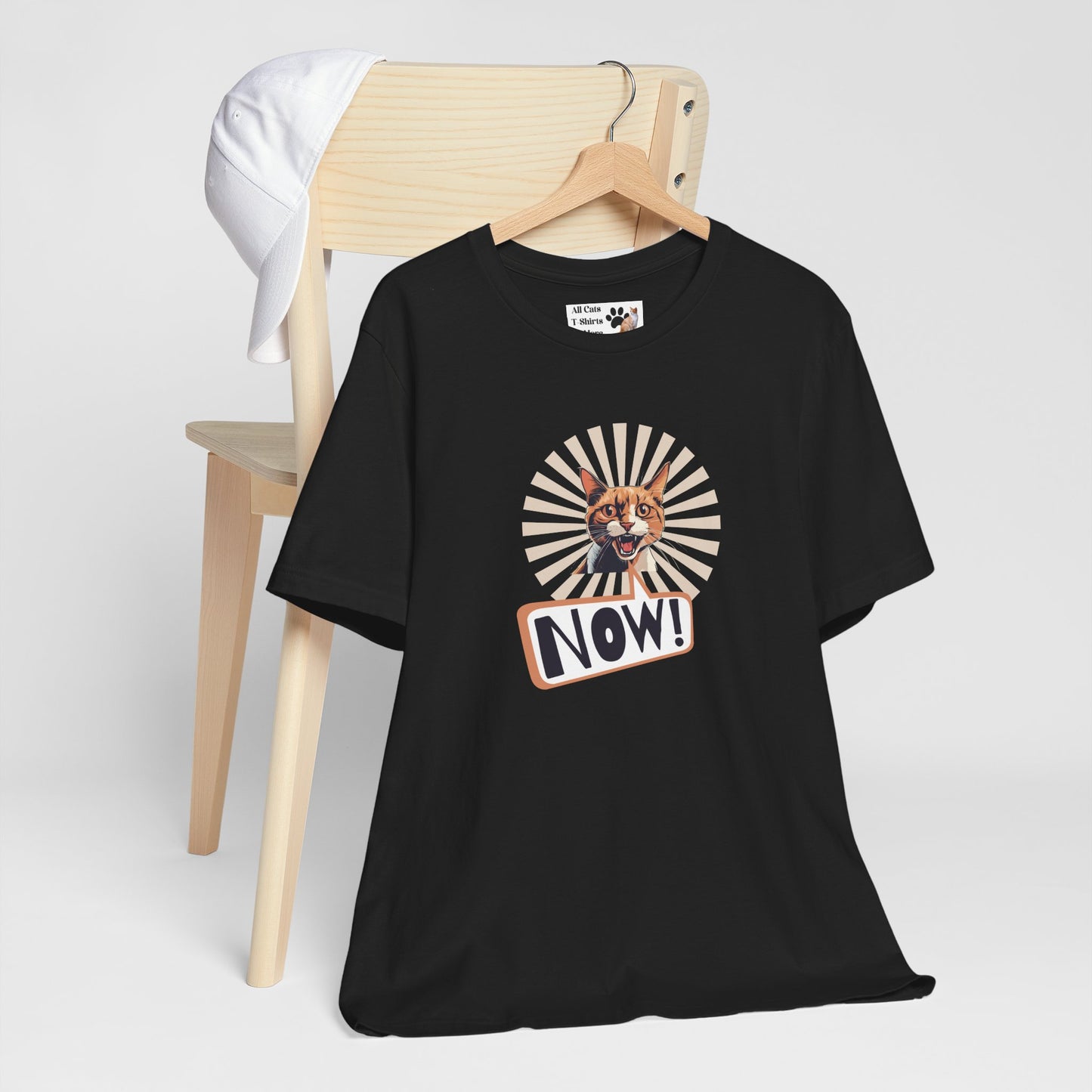 "NOW Cat" Graphic T-Shirt - (Funny Cat Unisex Jersey Tee - Perfect for Cat Owners!)