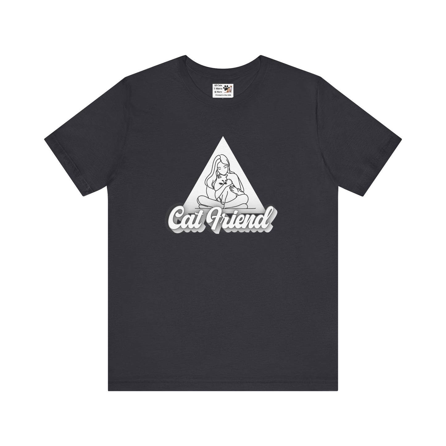 Trendy Cat Friend T-Shirt - (Unisex Jersey Short Sleeve Tee, Perfect Gift for Friends of Cats!)