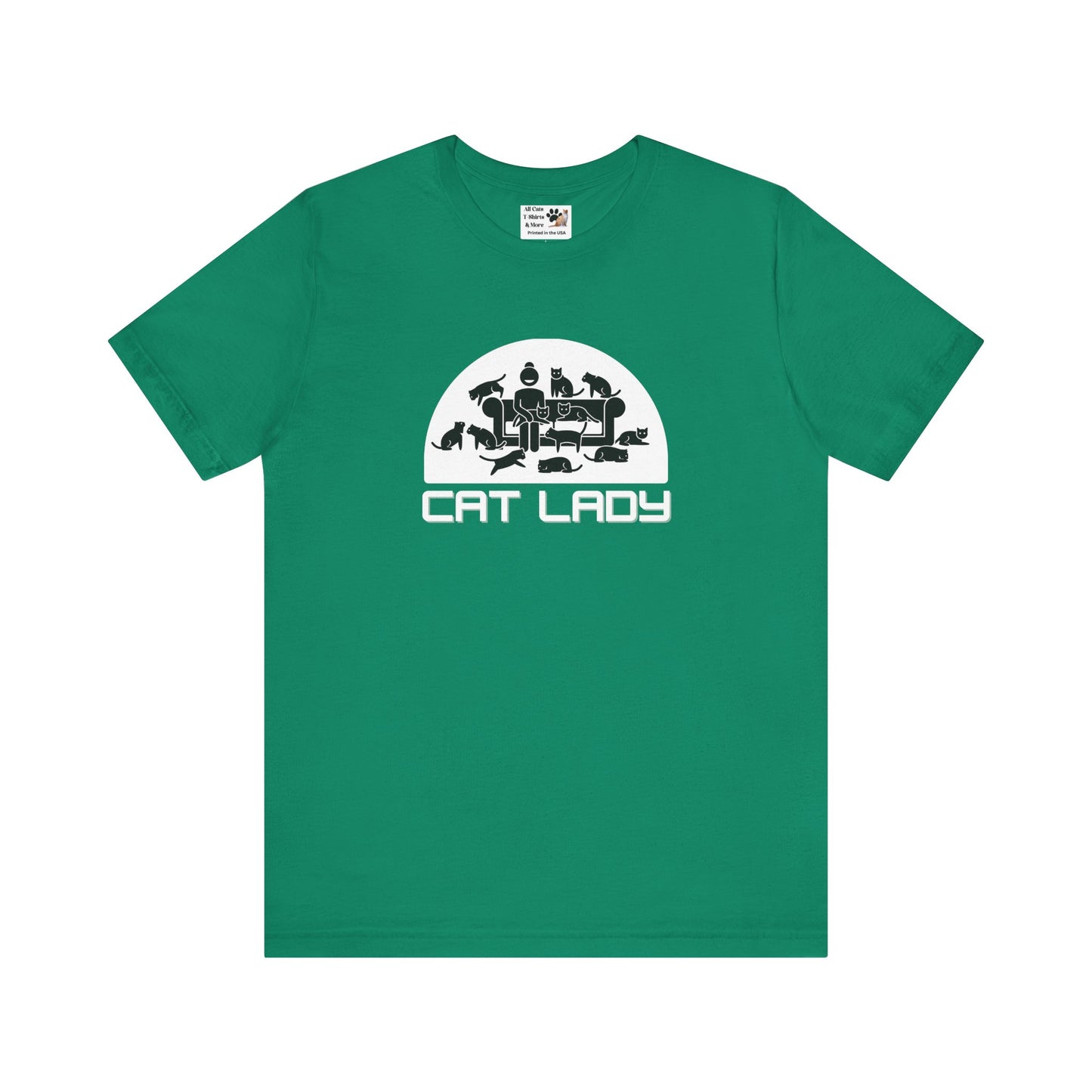 Cute Cat Lady T-Shirt - (Unisex Jersey Tee - Perfect Gift for Cat Moms!)