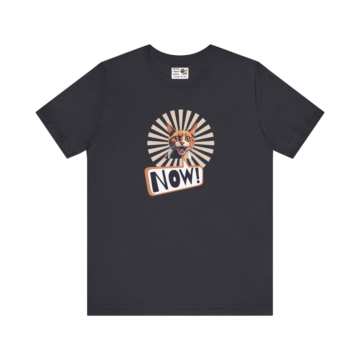 "NOW Cat" Graphic T-Shirt - (Funny Cat Unisex Jersey Tee - Perfect for Cat Owners!)