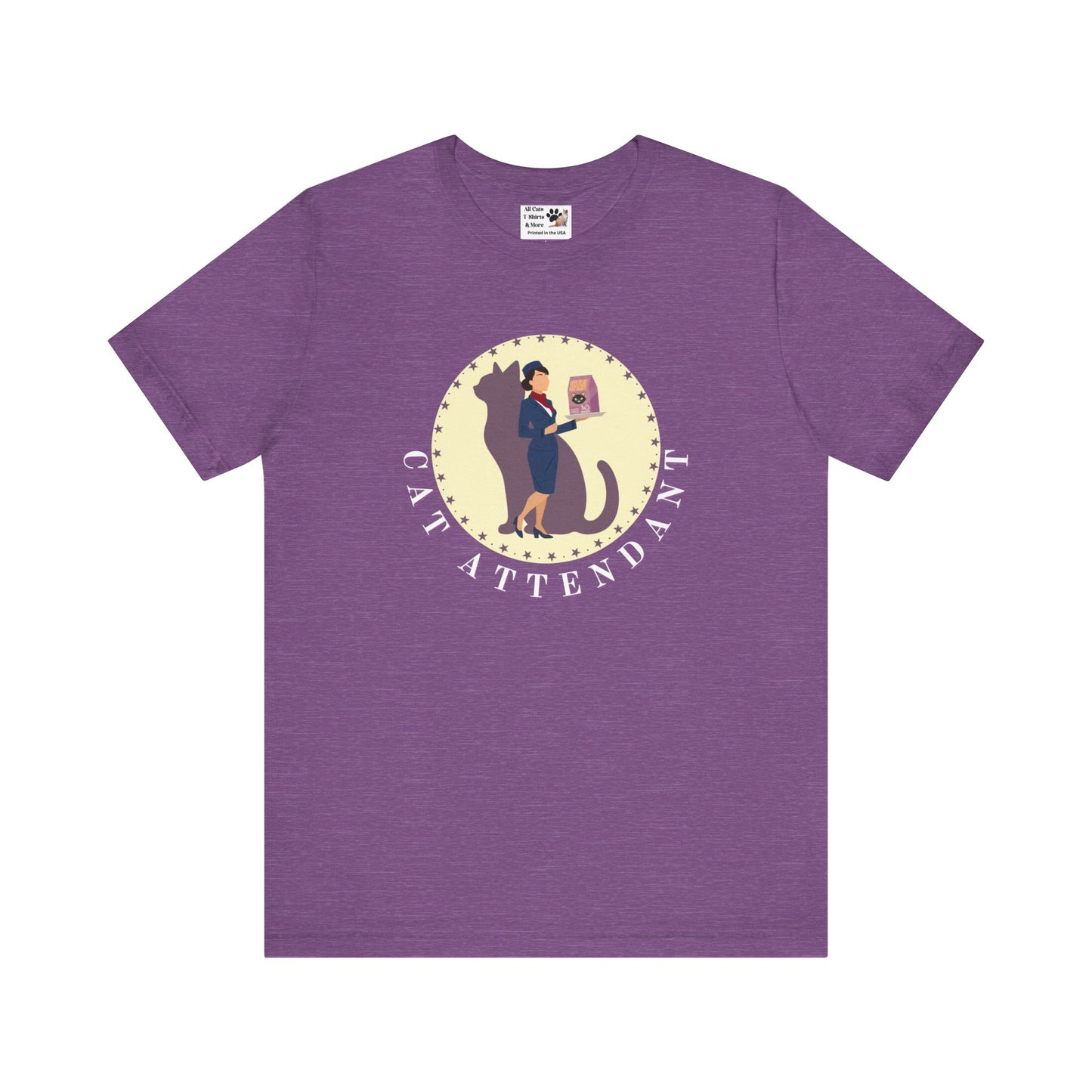 Fun "Cat Attendant" T-Shirt - (Unisex Jersey Short Sleeve Tee - Perfect Gift for Cat Lovers!)
