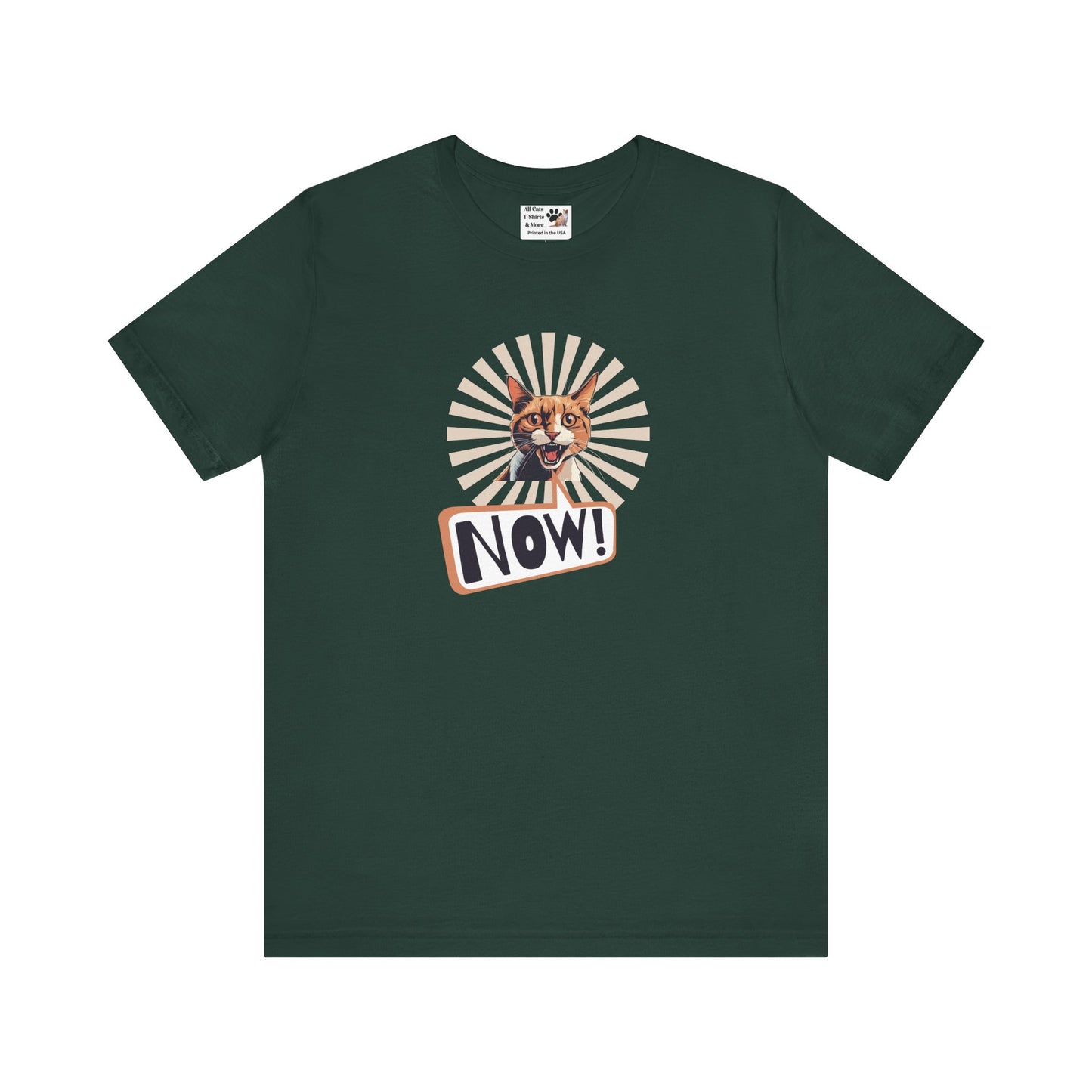 "NOW Cat" Graphic T-Shirt - (Funny Cat Unisex Jersey Tee - Perfect for Cat Owners!)