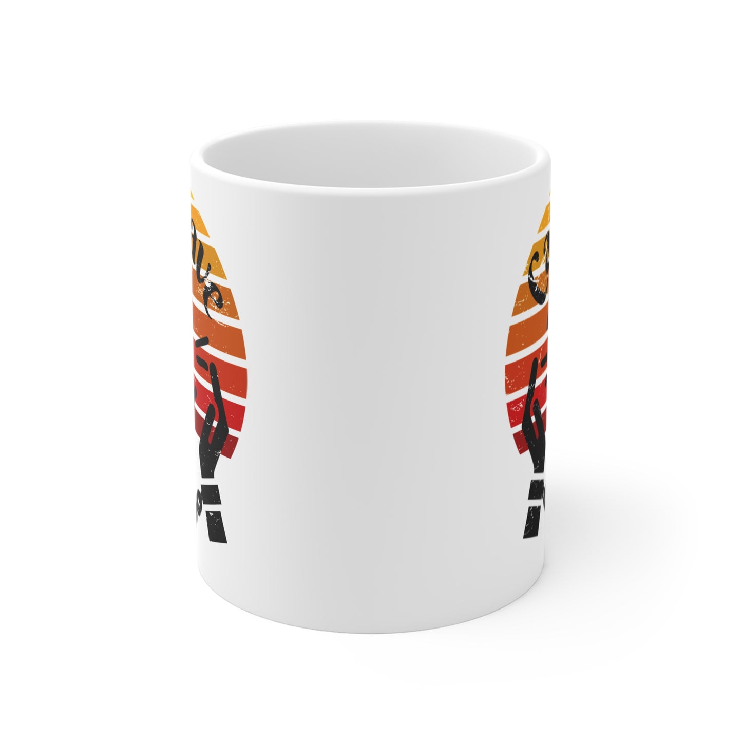 Cat Slave Vintage Sunset Mug - Fun 11oz Coffee Cup for Cat Lovers | Whimsical Gift for Pet Owners