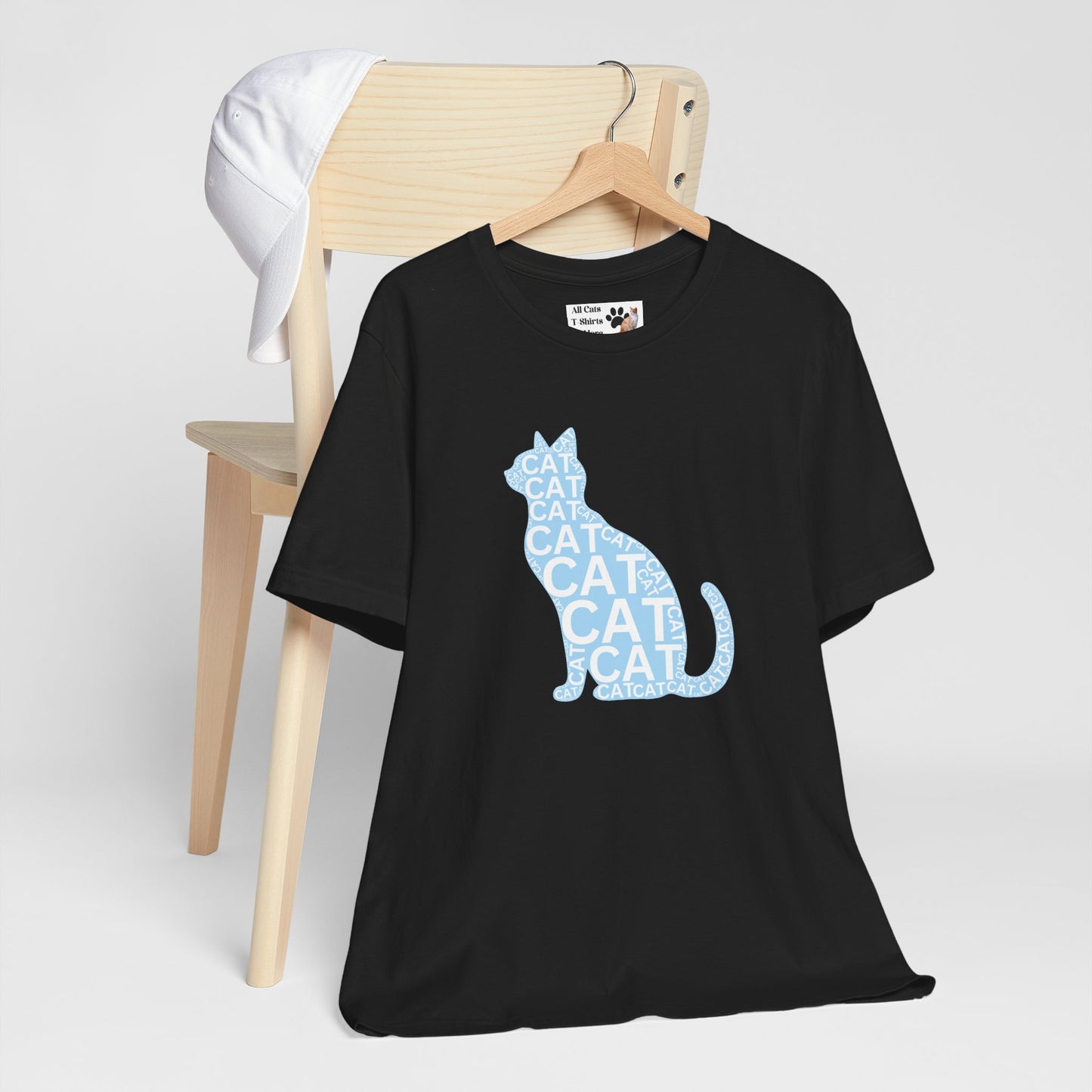 "CAT in a Cat, T-Shirt" - (Playful Blue Cat Design, Cat Lover Unisex Jersey Short Sleeve Tee - Purr-fect Gift!)