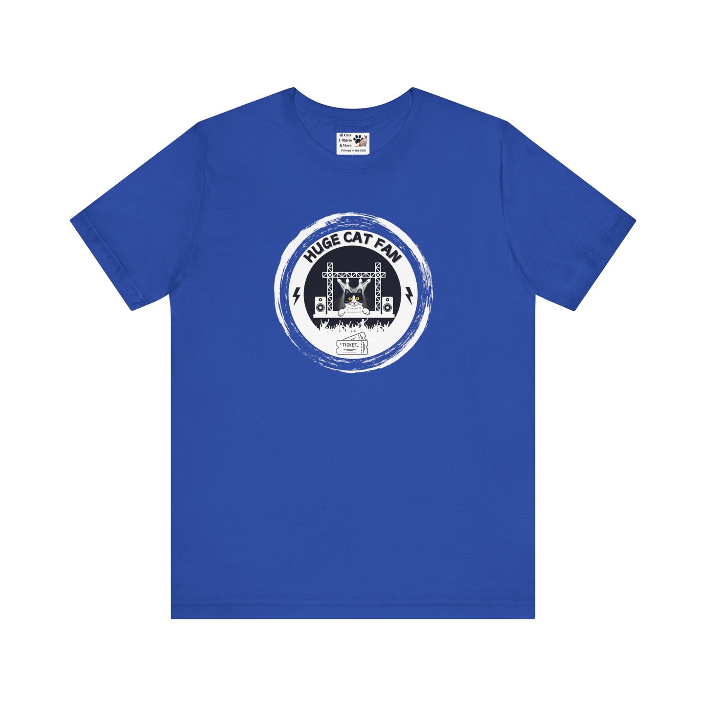 Huge Cat Fan "Brushed Circle Style" T-Shirt - (Fun Unisex Jersey Cat Lover Tee)