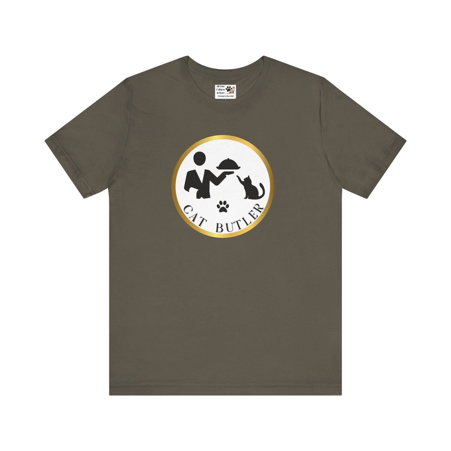 "Cat Butler" Design T-Shirt - (Unisex Jersey Short Sleeve Tee - Perfect Gift for Cat Lovers!)