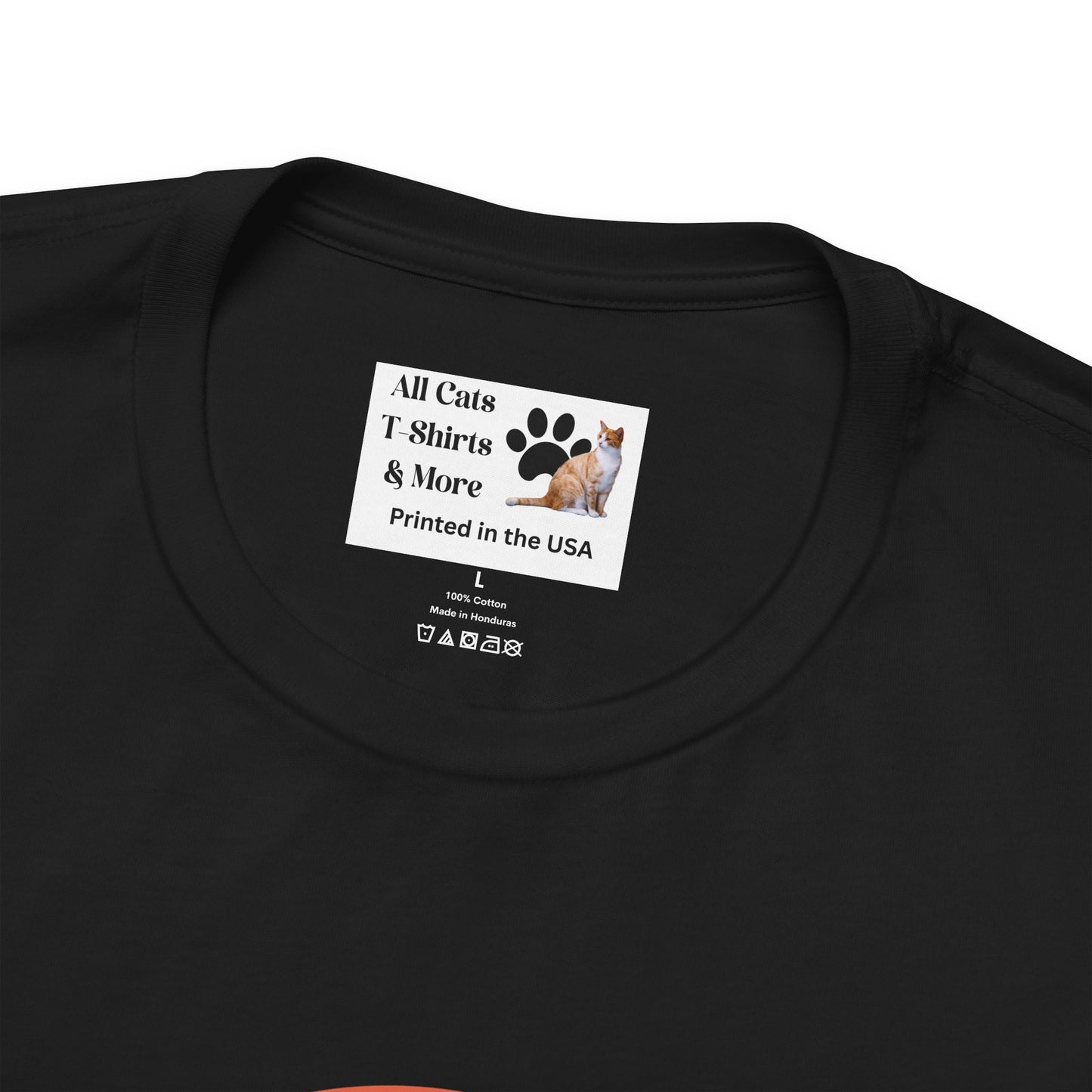 Vintage Sunset Personal Chef for Cats T-Shirt (#18 - White Cat Silhouette & Paw Prints - Unisex Jersey Tee – Funny Cat Tee)