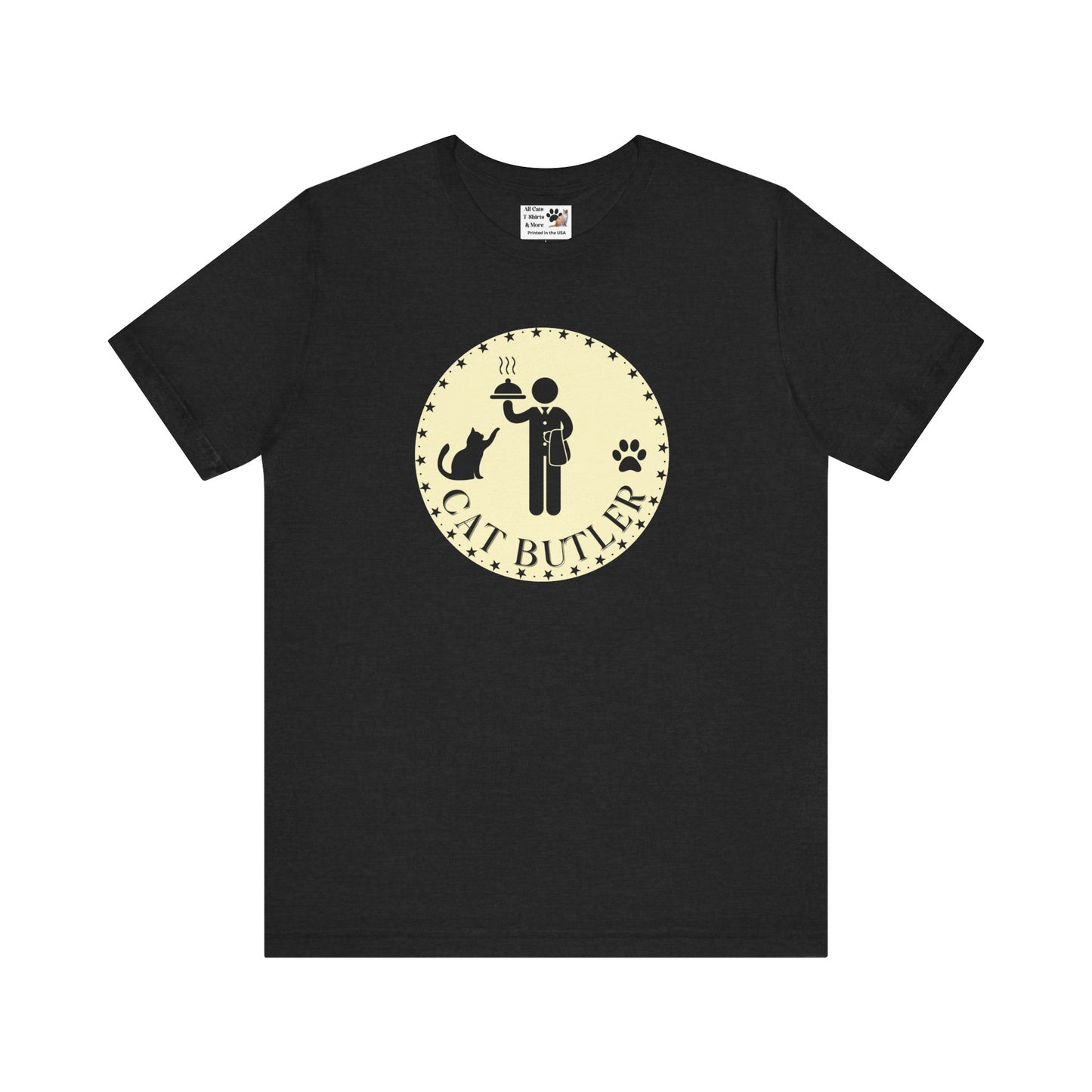 Cat Butler T-Shirt - (Unisex Jersey Tee - Perfect for Cat Lovers)