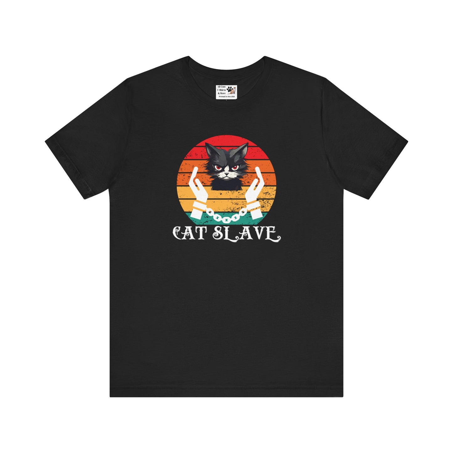 Cat Slave Vintage Sunset T-Shirt, Unisex Jersey Tee - Casual & Trendy "Distressed Grunge Style" Design
