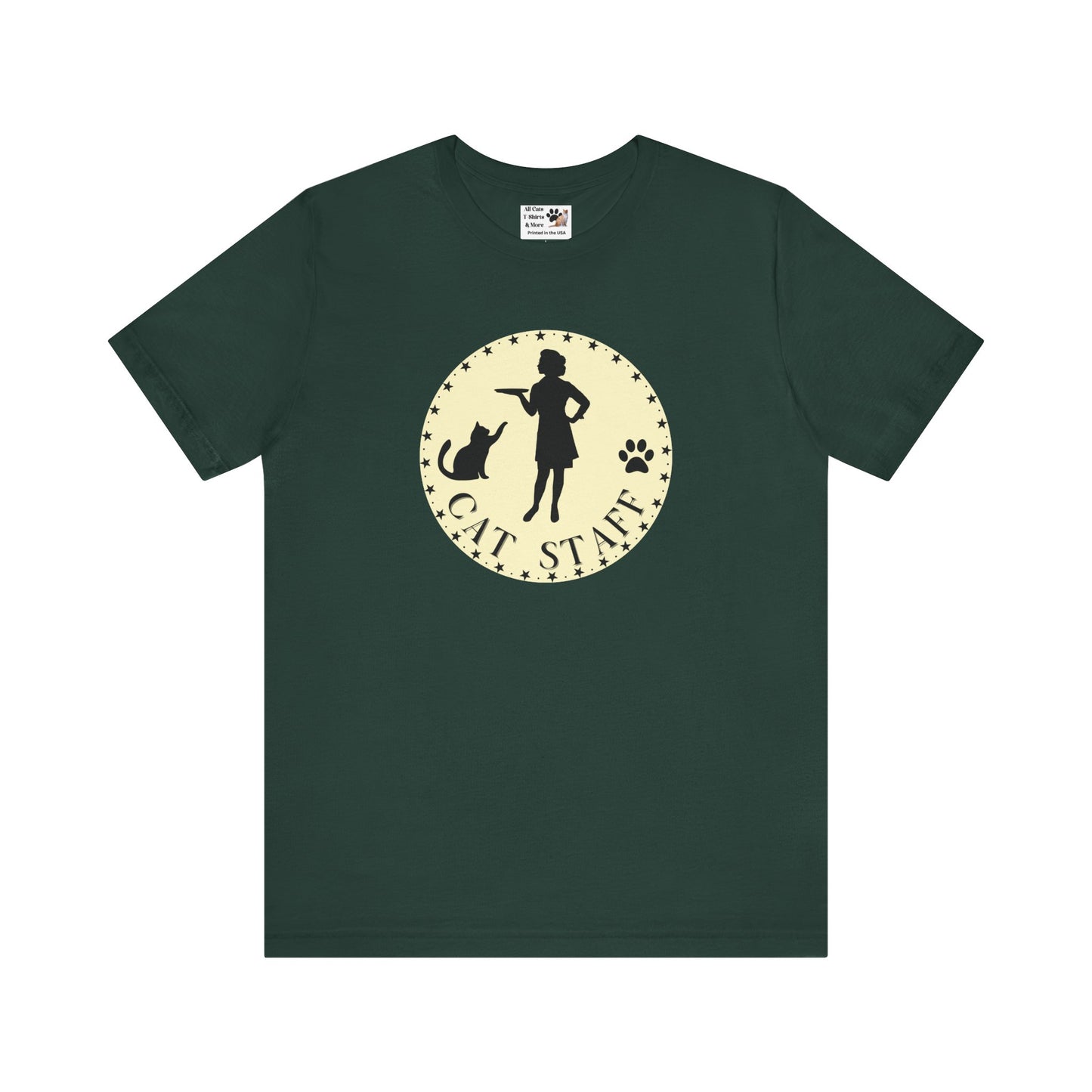 Cat Staff T-Shirt - (Unisex Jersey Short Sleeve Tee - Perfect for Cat Lovers)