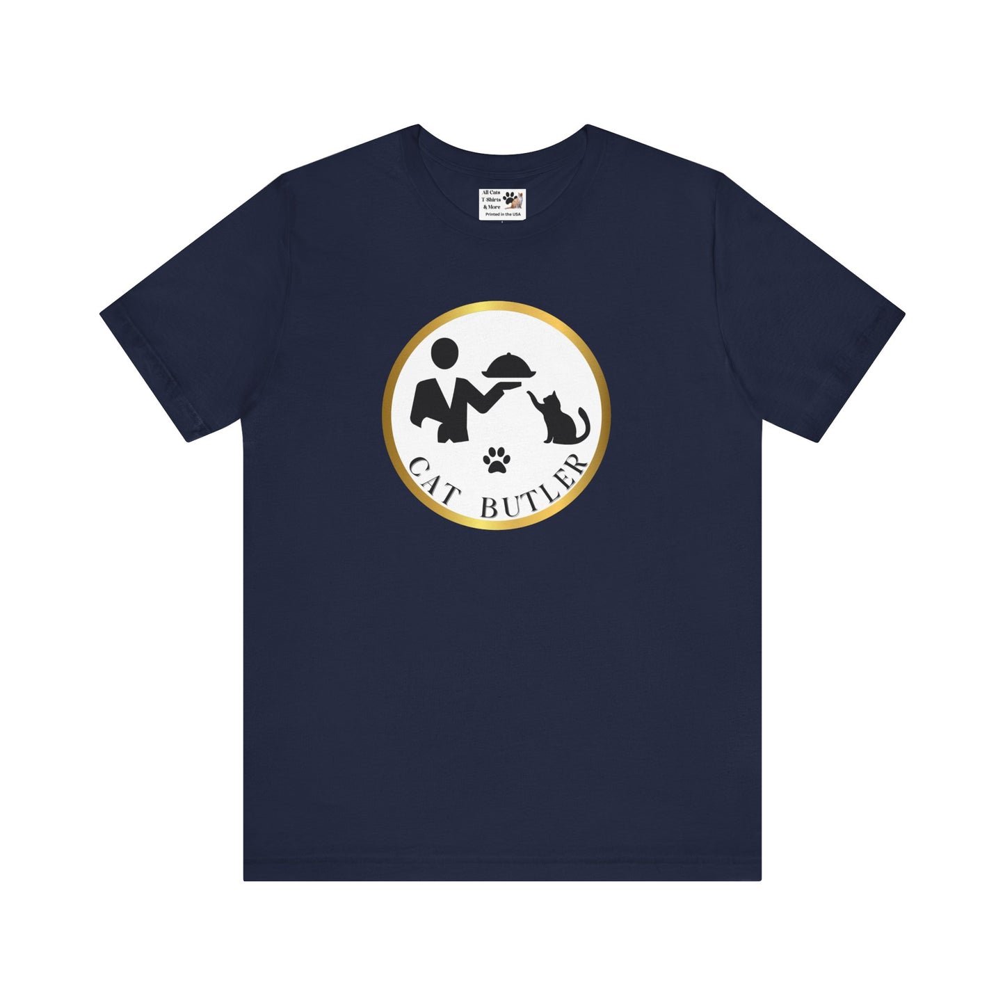 "Cat Butler" Design T-Shirt - (Unisex Jersey Short Sleeve Tee - Perfect Gift for Cat Lovers!)