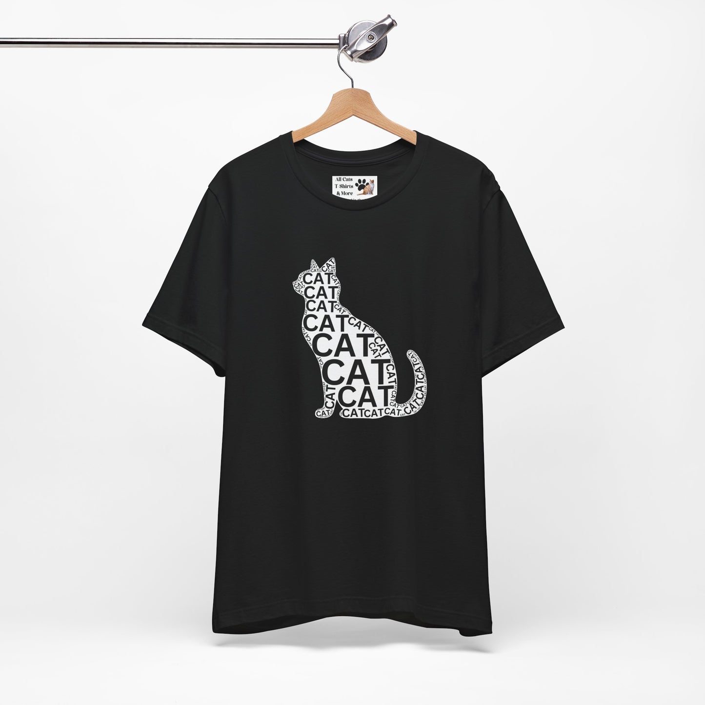 "CAT in a Cat, T-Shirt" - (Playful Black & White Cat Design, Cat Lover Unisex Jersey Short Sleeve Tee - Purr-fect Gift!)