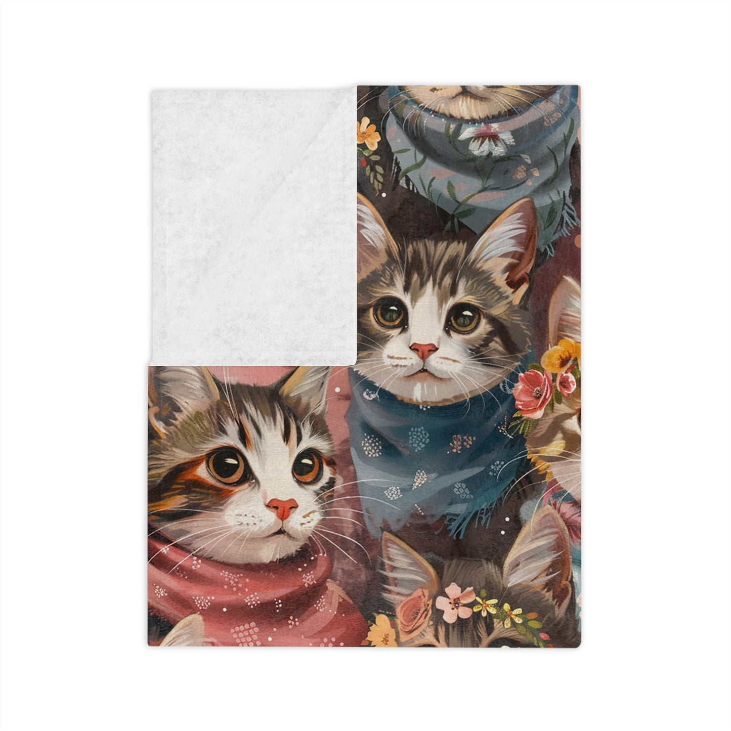 Cozy Cat Blanket - Soft Velveteen Microfiber Blanket, Pet Lovers Gift, Home Decor, Cat-Themed Gift, Warm Throw for All Occasions