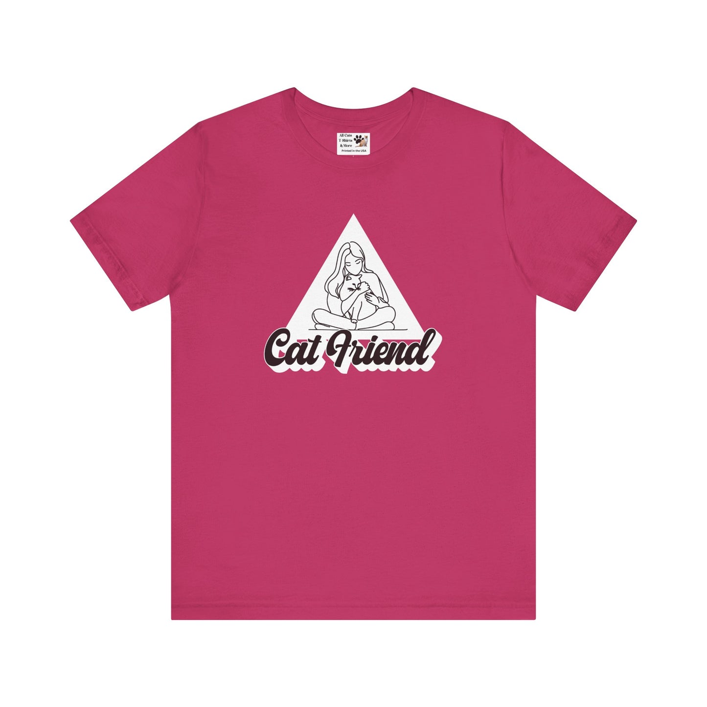 Cat Friend T-Shirt - (Unisex Jersey Short Sleeve Tee - Perfect for Friends of Cats!)